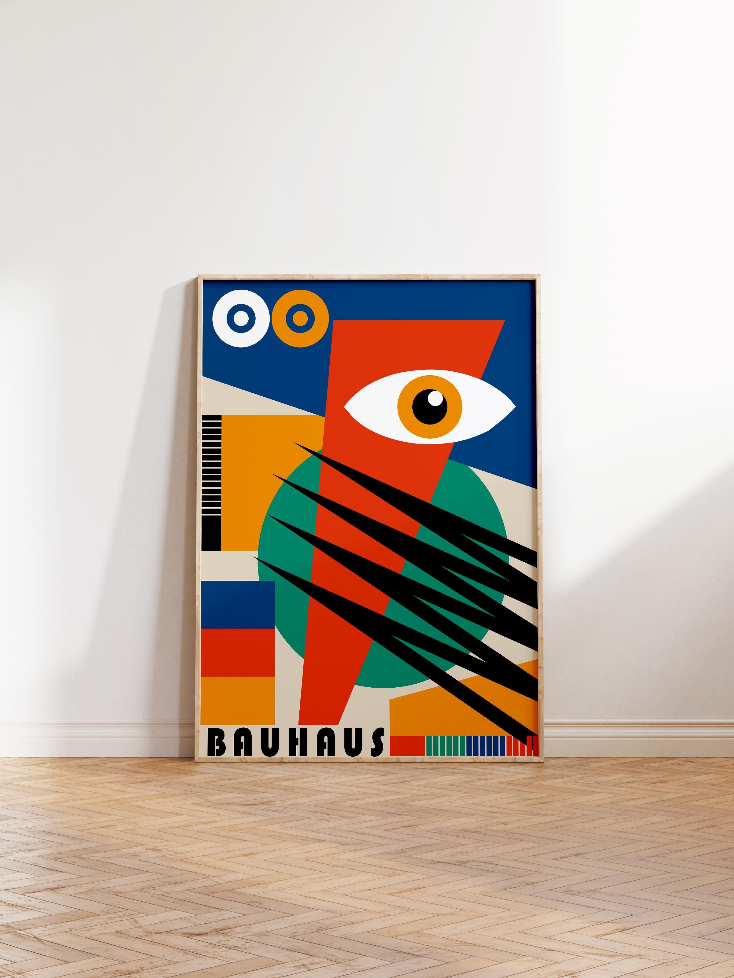 Çerçevesiz Poster, Bauhaus Serisi, Renkli Duvar Posteri, Duvar Dekoru, HD Baskı, Kalın Arşivsel Sanat Kağıdı