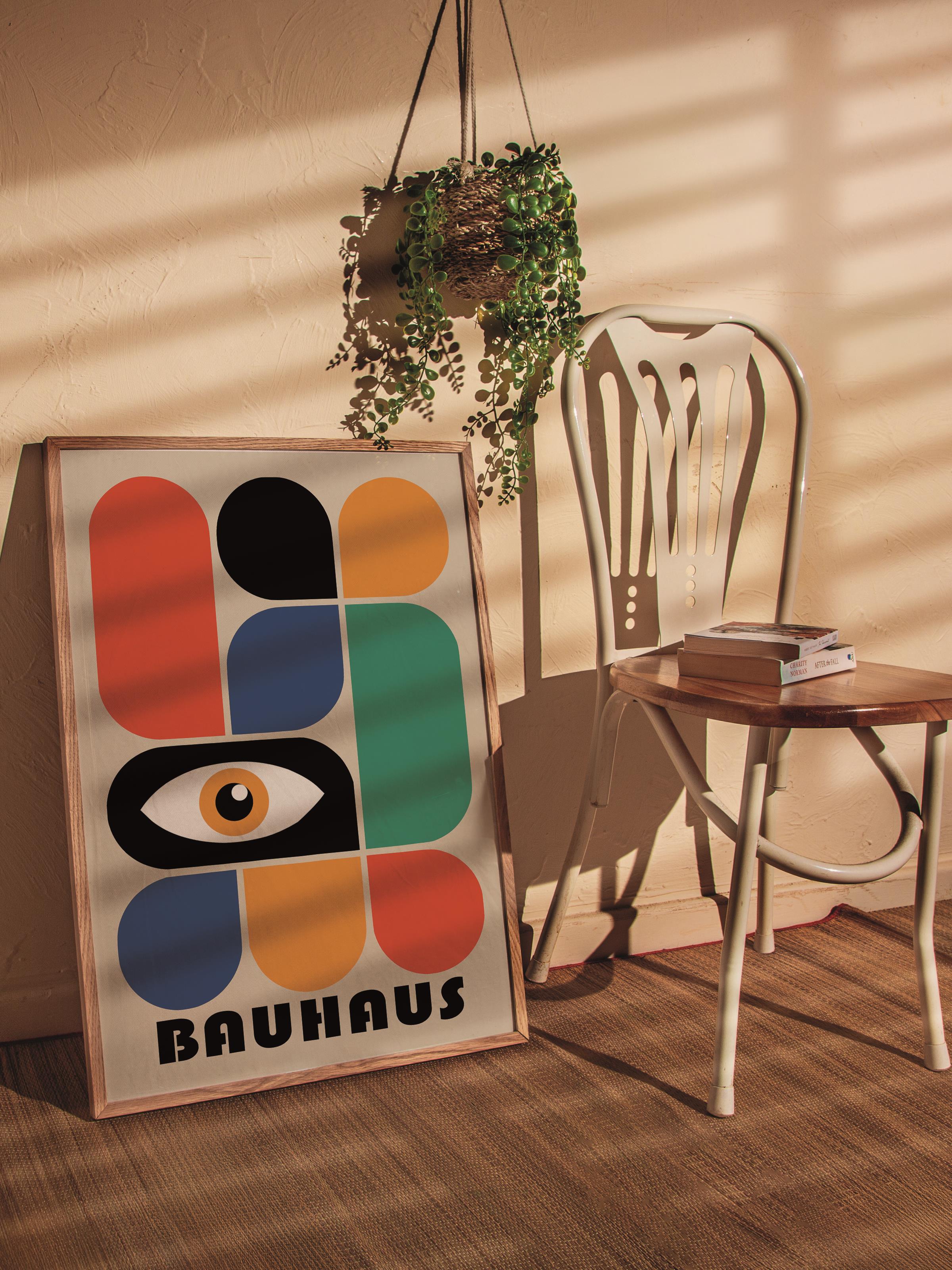 Çerçevesiz Poster, Bauhaus Serisi, Renkli Duvar Posteri, Duvar Dekoru, HD Baskı, Kalın Arşivsel Sanat Kağıdı