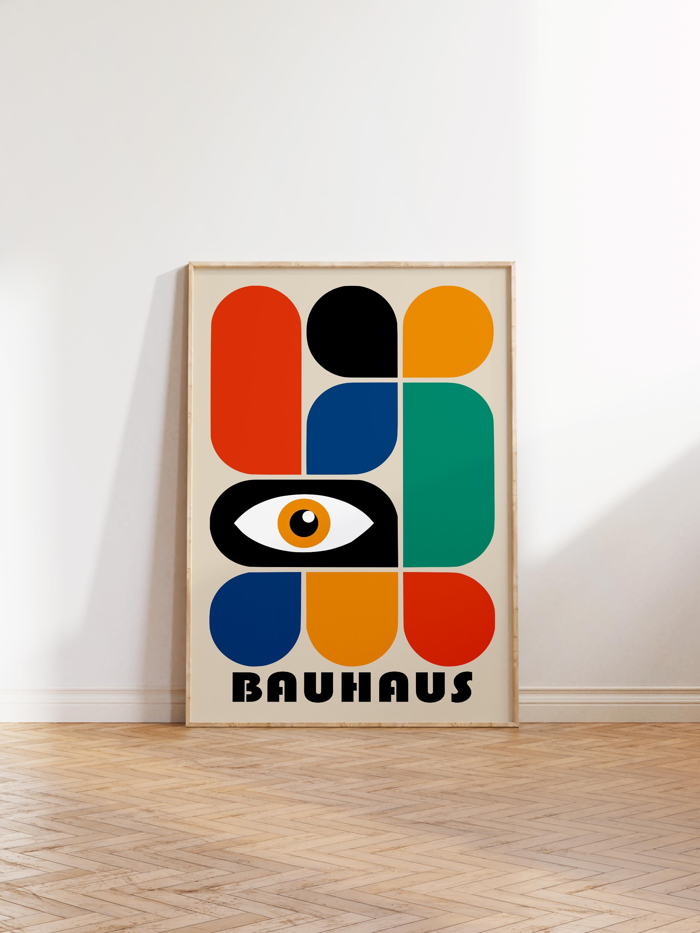 Çerçevesiz Poster, Bauhaus Serisi, Renkli Duvar Posteri, Duvar Dekoru, HD Baskı, Kalın Arşivsel Sanat Kağıdı