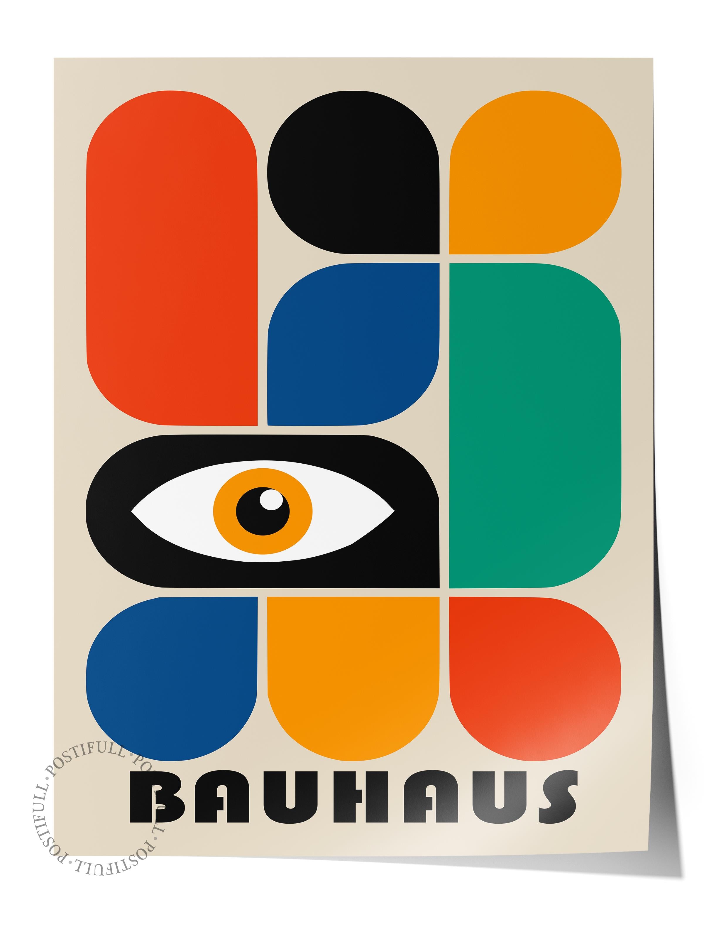 Çerçevesiz Poster, Bauhaus Serisi, Renkli Duvar Posteri, Duvar Dekoru, HD Baskı, Kalın Arşivsel Sanat Kağıdı