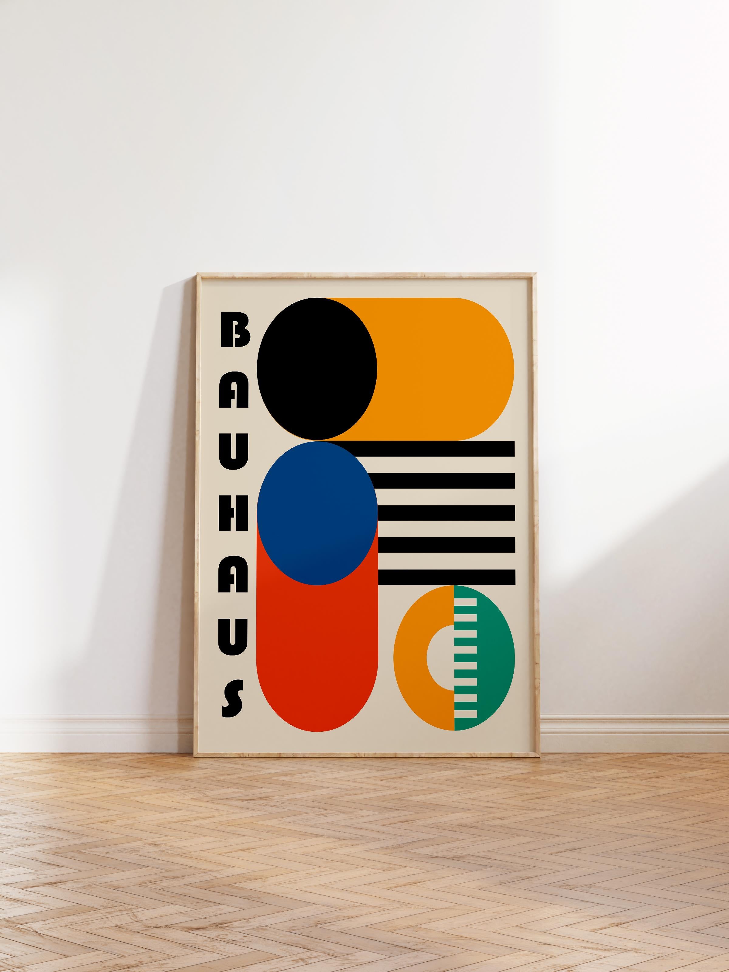 Çerçevesiz Poster, Bauhaus Serisi, Renkli Duvar Posteri, Duvar Dekoru, HD Baskı, Kalın Arşivsel Sanat Kağıdı