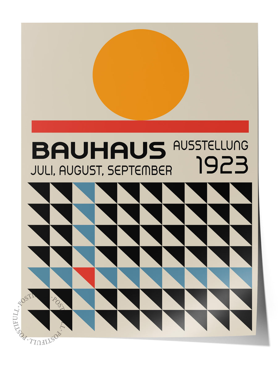 Farklı Tonlarda BAUHAUS AUSSTELLUNG 1923 Çerçevesiz Poster