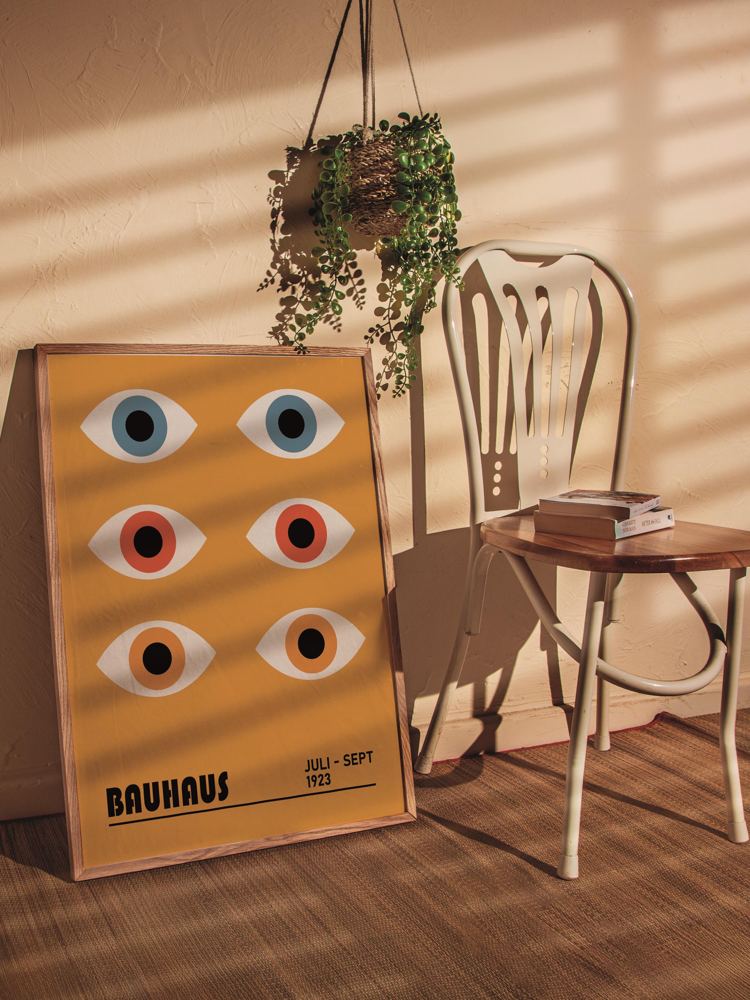 Çerçevesiz Poster, Bauhaus Serisi, Sarı Duvar Posteri, Duvar Dekoru, HD Baskı, Kalın Arşivsel Sanat Kağıdı