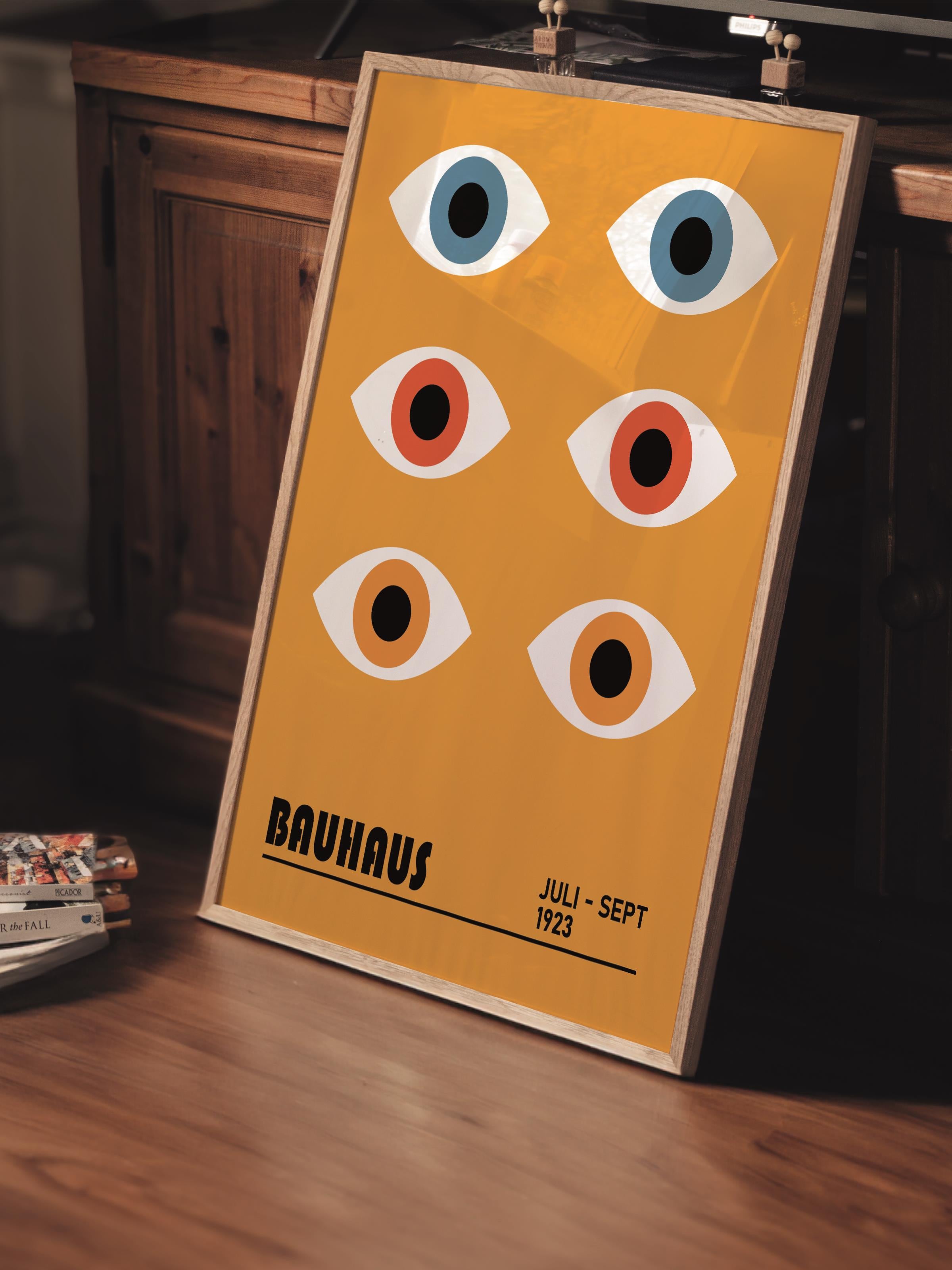 Çerçevesiz Poster, Bauhaus Serisi, Sarı Duvar Posteri, Duvar Dekoru, HD Baskı, Kalın Arşivsel Sanat Kağıdı