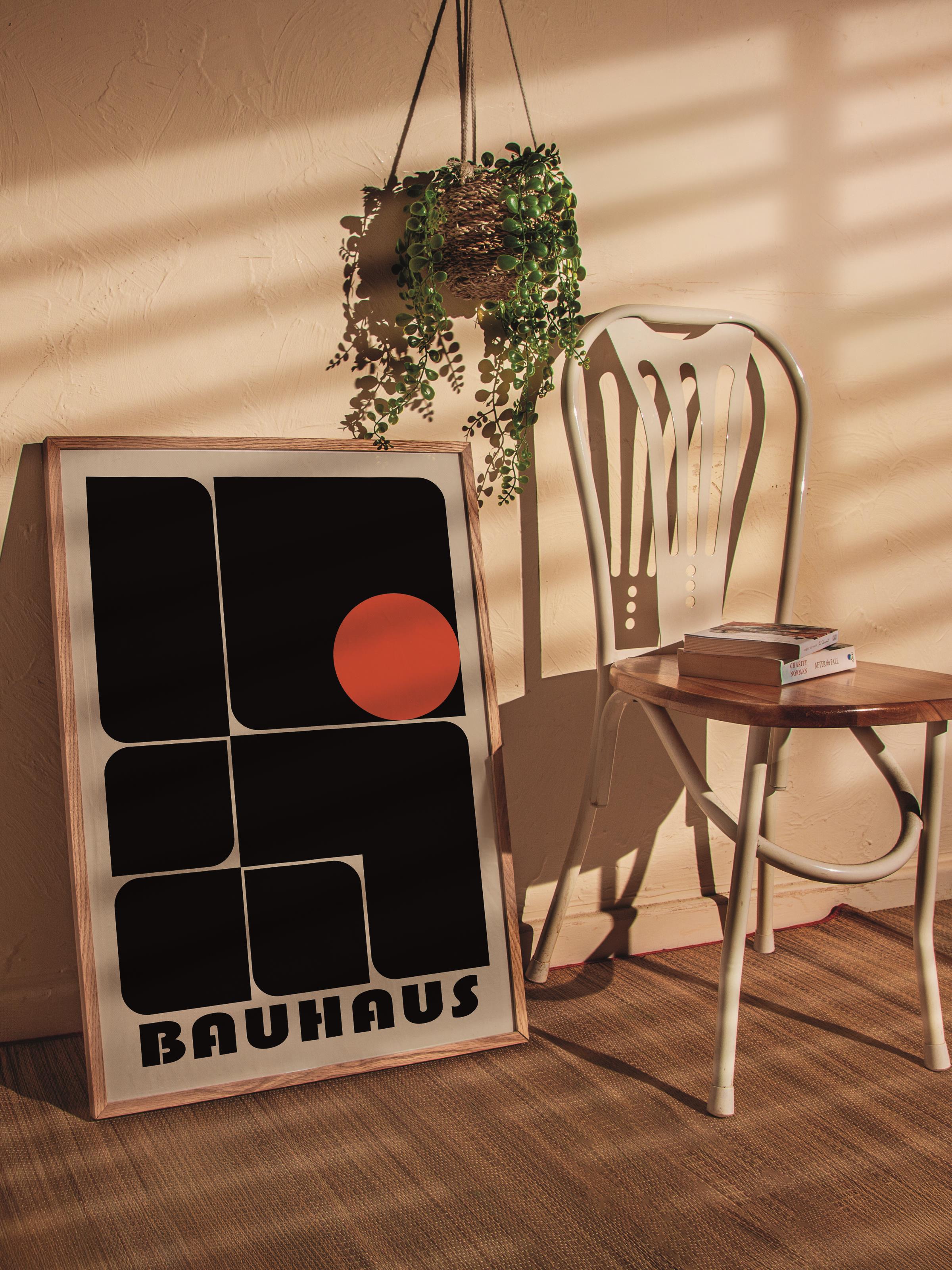 Çerçevesiz Poster, Bauhaus Serisi, Siyah Duvar Posteri, Duvar Dekoru, HD Baskı, Kalın Arşivsel Sanat Kağıdı