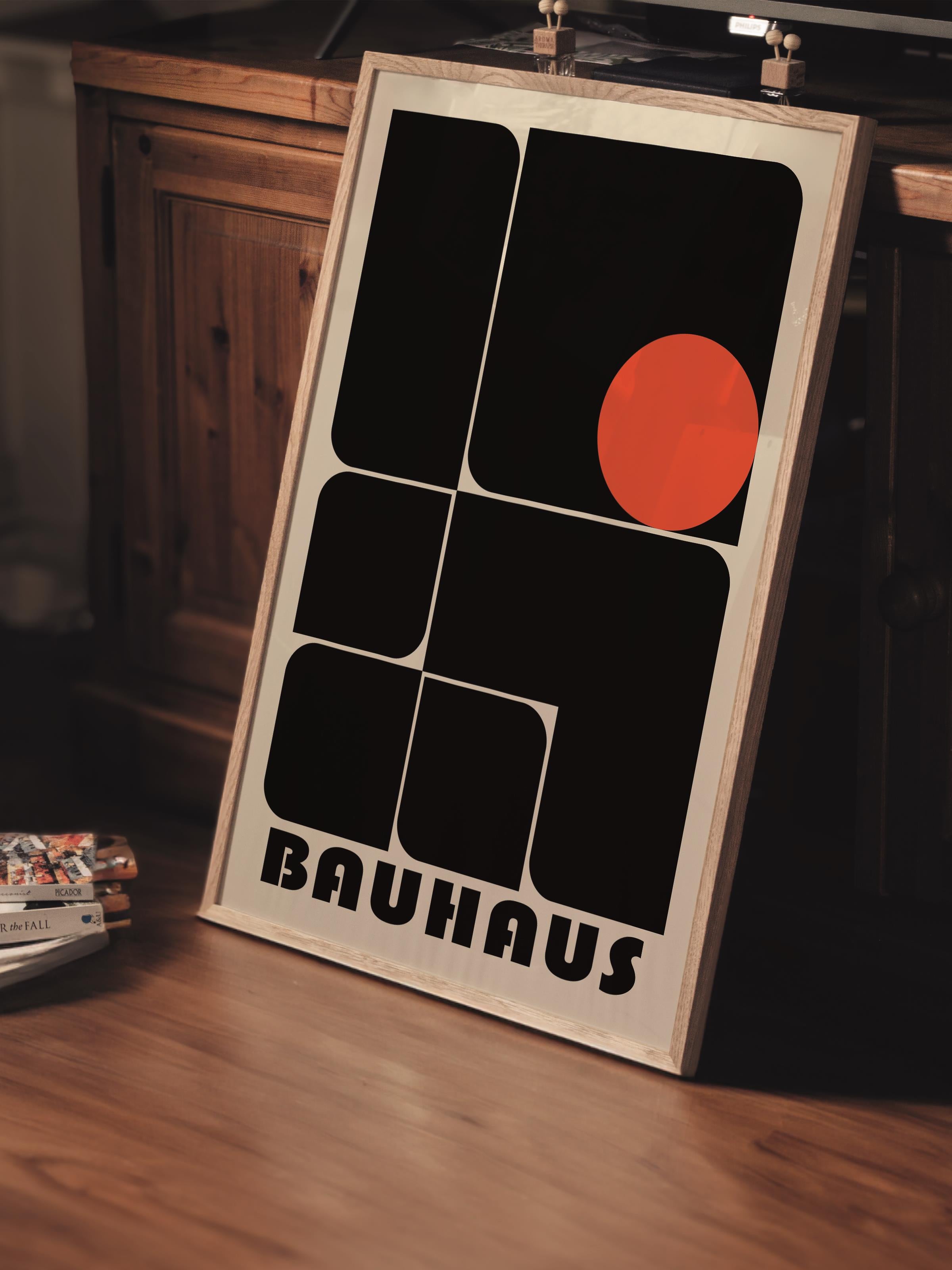 Çerçevesiz Poster, Bauhaus Serisi, Siyah Duvar Posteri, Duvar Dekoru, HD Baskı, Kalın Arşivsel Sanat Kağıdı