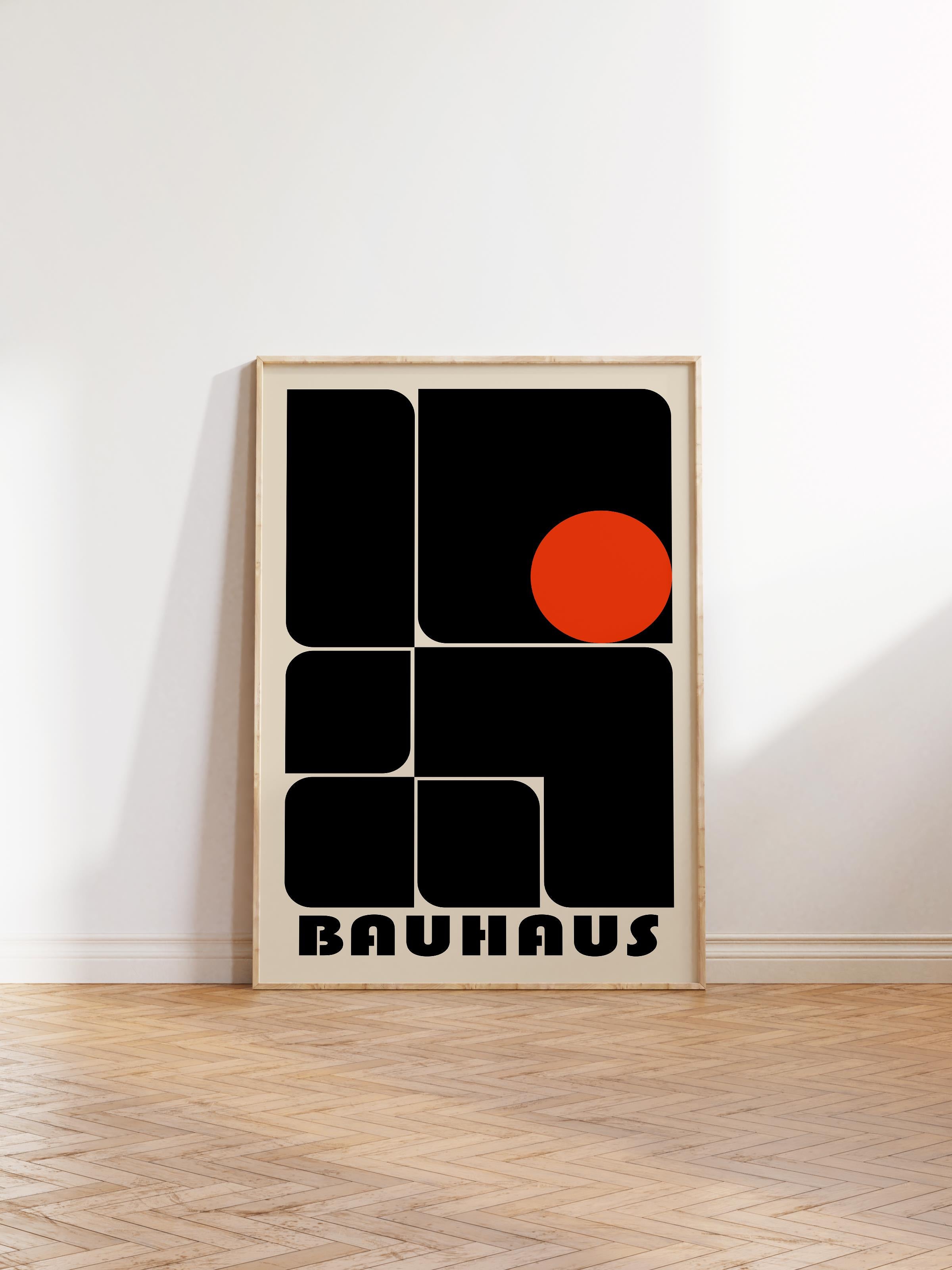 Çerçevesiz Poster, Bauhaus Serisi, Siyah Duvar Posteri, Duvar Dekoru, HD Baskı, Kalın Arşivsel Sanat Kağıdı
