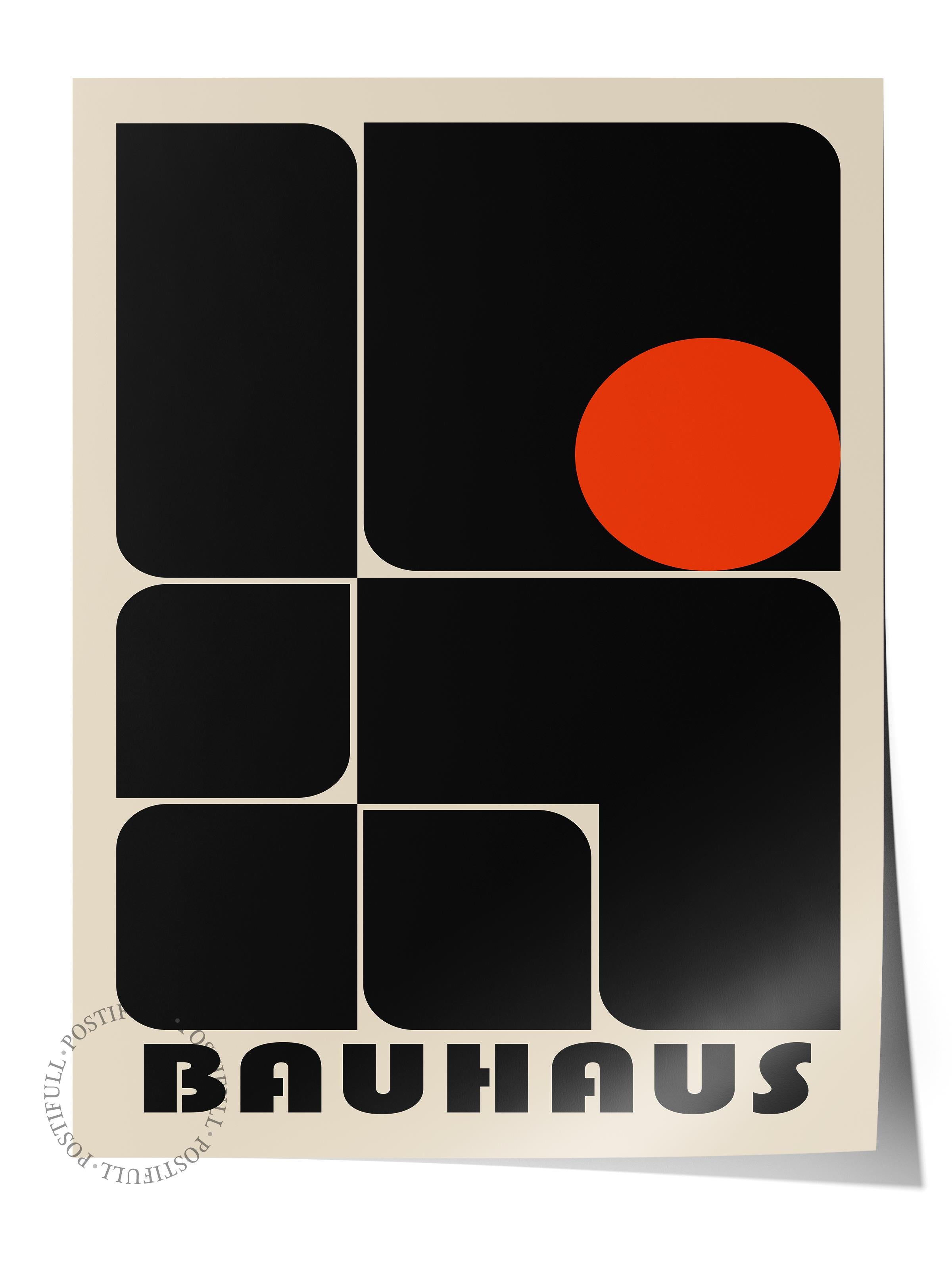 Çerçevesiz Poster, Bauhaus Serisi, Siyah Duvar Posteri, Duvar Dekoru, HD Baskı, Kalın Arşivsel Sanat Kağıdı