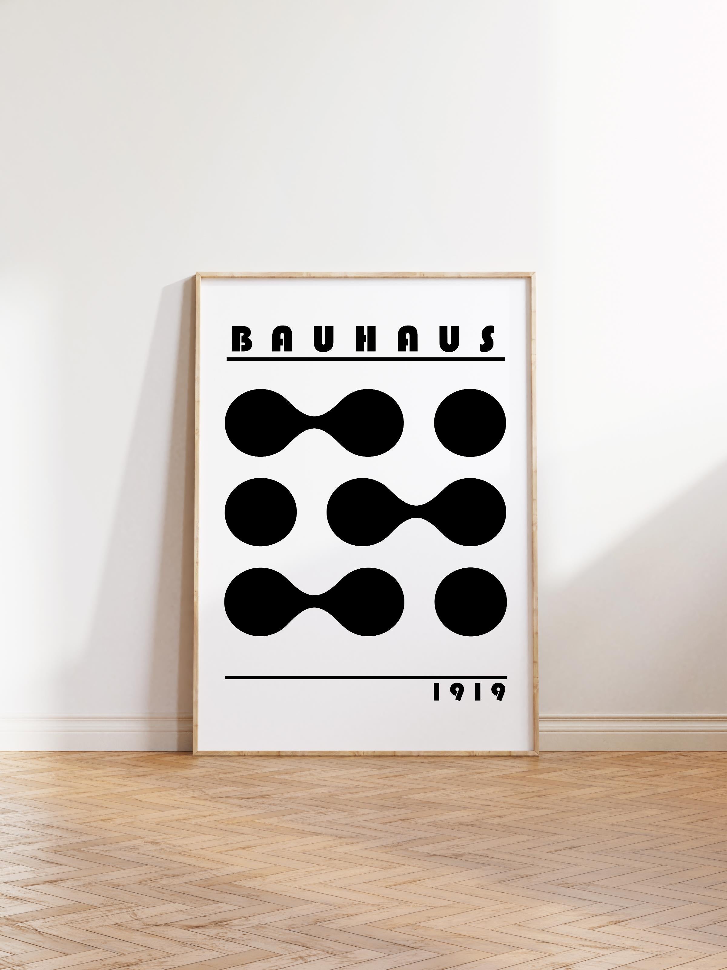Çerçevesiz Poster, Bauhaus Serisi, Beyaz Duvar Posteri, Duvar Dekoru, HD Baskı, Kalın Arşivsel Sanat Kağıdı
