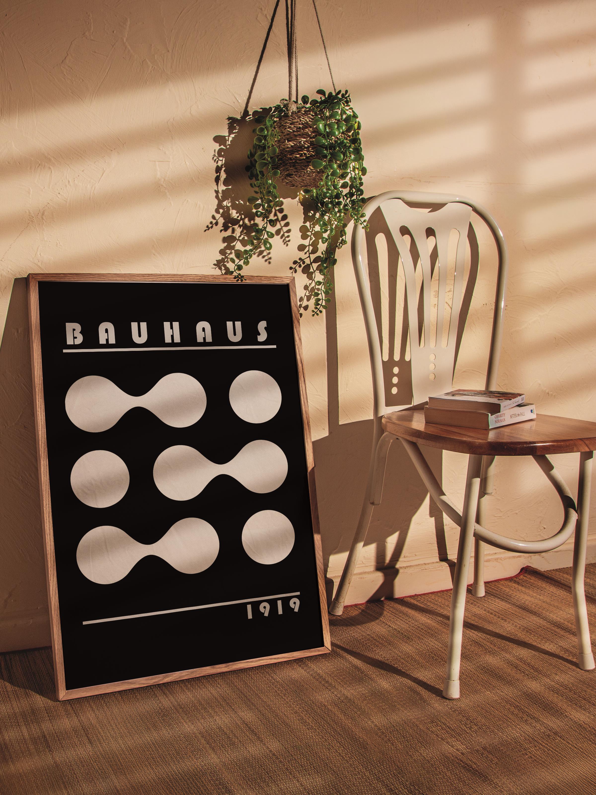 Çerçevesiz Poster, Bauhaus Serisi, Siyah Duvar Posteri, Duvar Dekoru, HD Baskı, Kalın Arşivsel Sanat Kağıdı