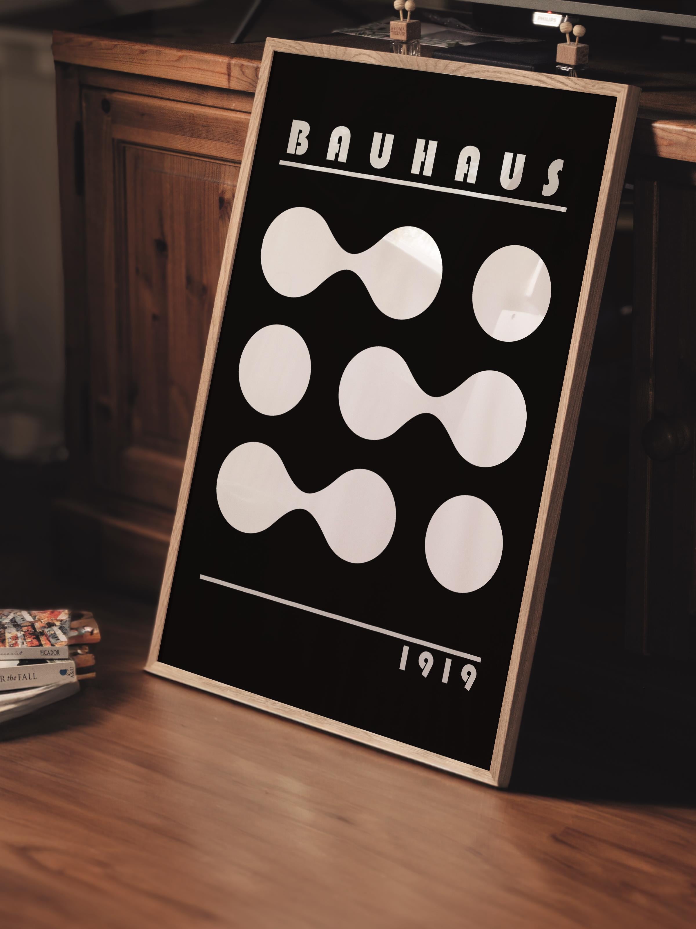 Çerçevesiz Poster, Bauhaus Serisi, Siyah Duvar Posteri, Duvar Dekoru, HD Baskı, Kalın Arşivsel Sanat Kağıdı