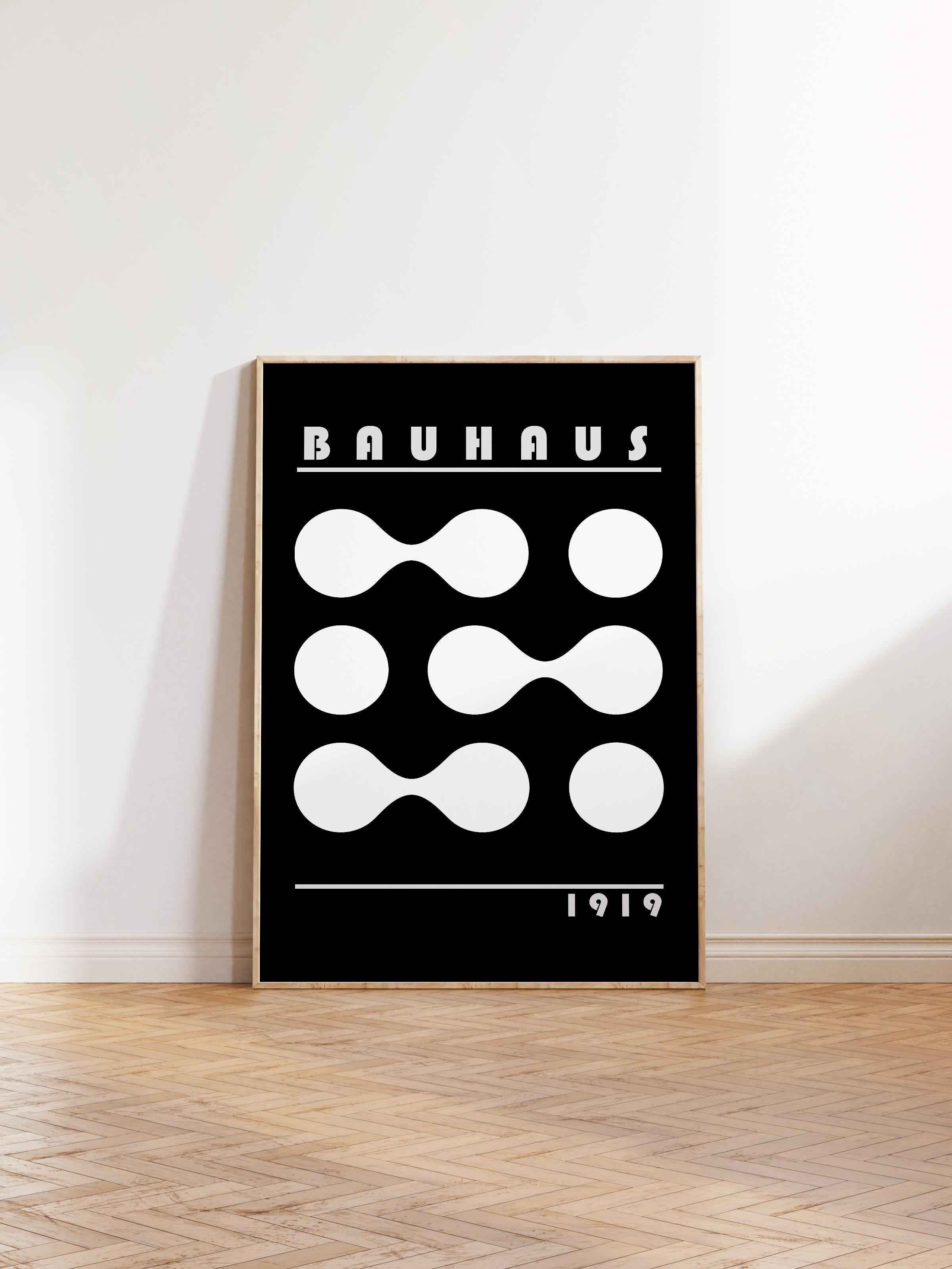 Çerçevesiz Poster, Bauhaus Serisi, Siyah Duvar Posteri, Duvar Dekoru, HD Baskı, Kalın Arşivsel Sanat Kağıdı