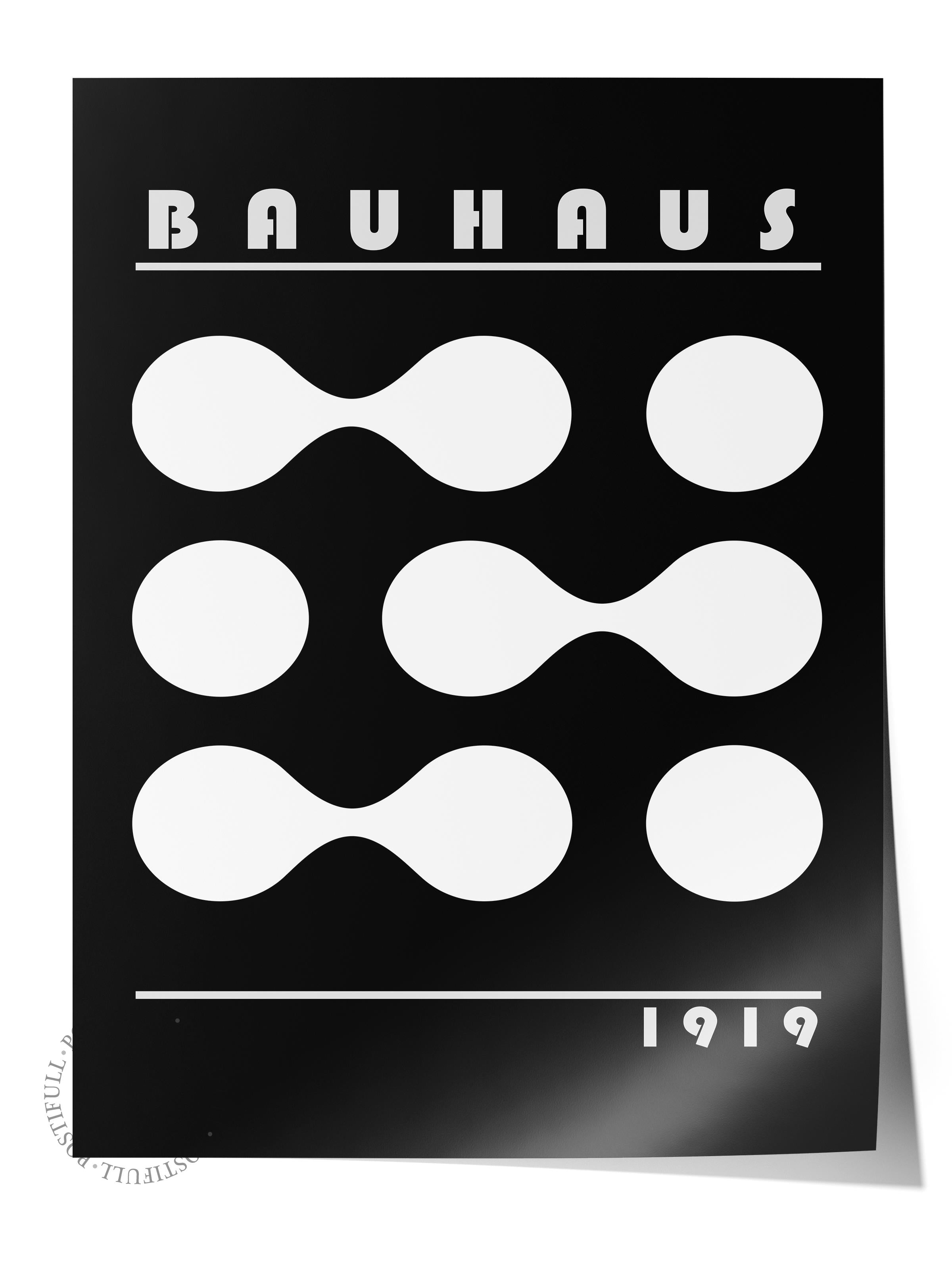 Çerçevesiz Poster, Bauhaus Serisi, Siyah Duvar Posteri, Duvar Dekoru, HD Baskı, Kalın Arşivsel Sanat Kağıdı