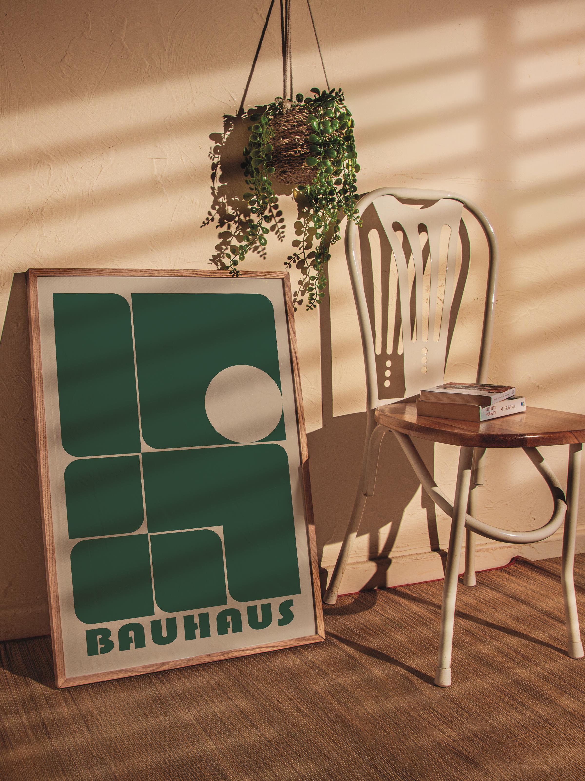 Çerçevesiz Poster, Bauhaus Serisi, Soft Yeşil Duvar Posteri, Duvar Dekoru, HD Baskı, Kalın Arşivsel Sanat Kağıdı