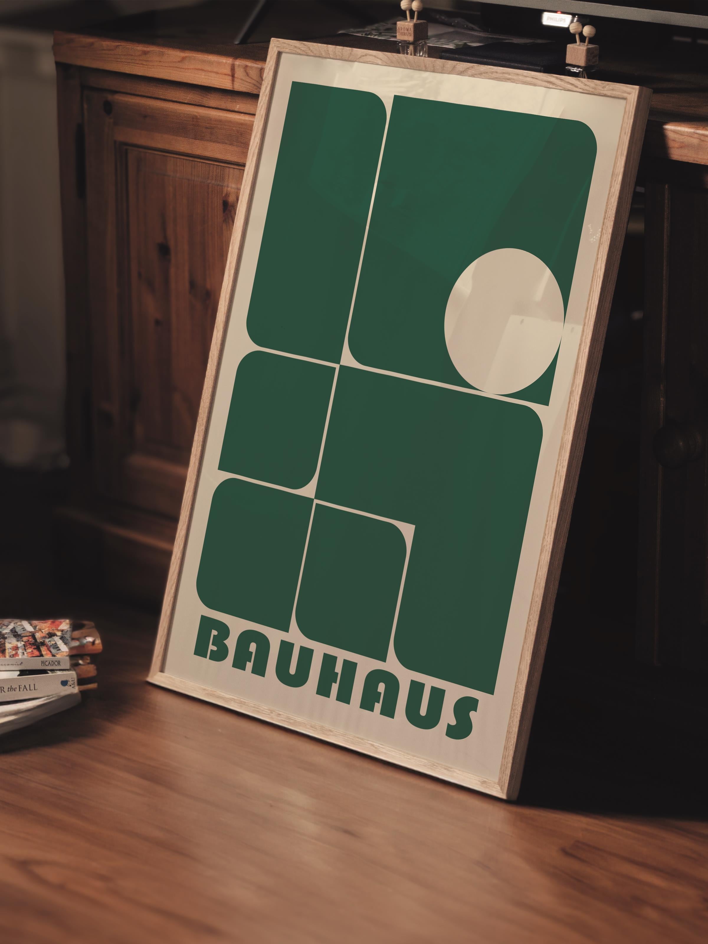 Çerçevesiz Poster, Bauhaus Serisi, Soft Yeşil Duvar Posteri, Duvar Dekoru, HD Baskı, Kalın Arşivsel Sanat Kağıdı