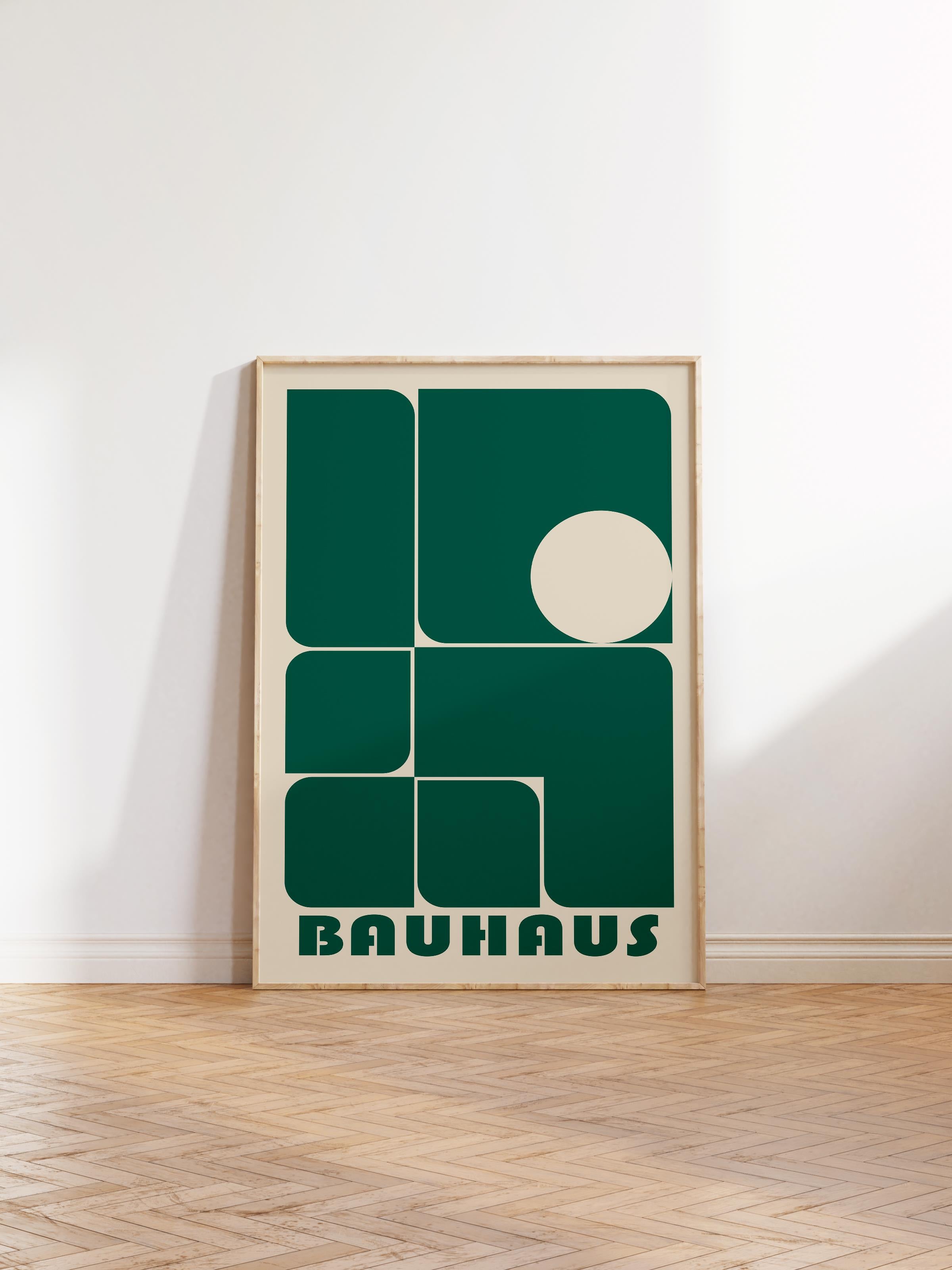 Çerçevesiz Poster, Bauhaus Serisi, Soft Yeşil Duvar Posteri, Duvar Dekoru, HD Baskı, Kalın Arşivsel Sanat Kağıdı