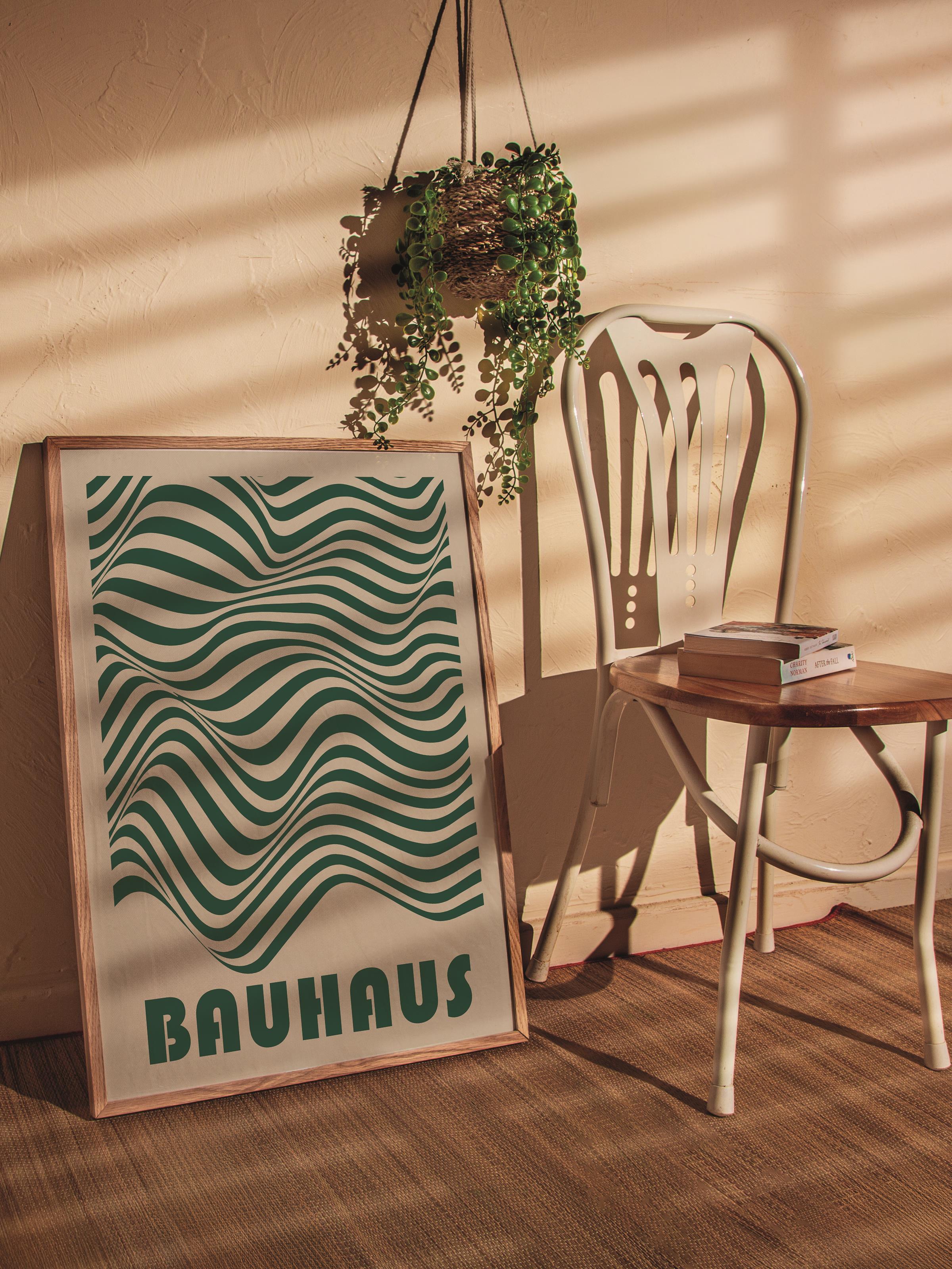 Çerçevesiz Poster, Bauhaus Serisi, Soft Yeşil Duvar Posteri, Duvar Dekoru, HD Baskı, Kalın Arşivsel Sanat Kağıdı