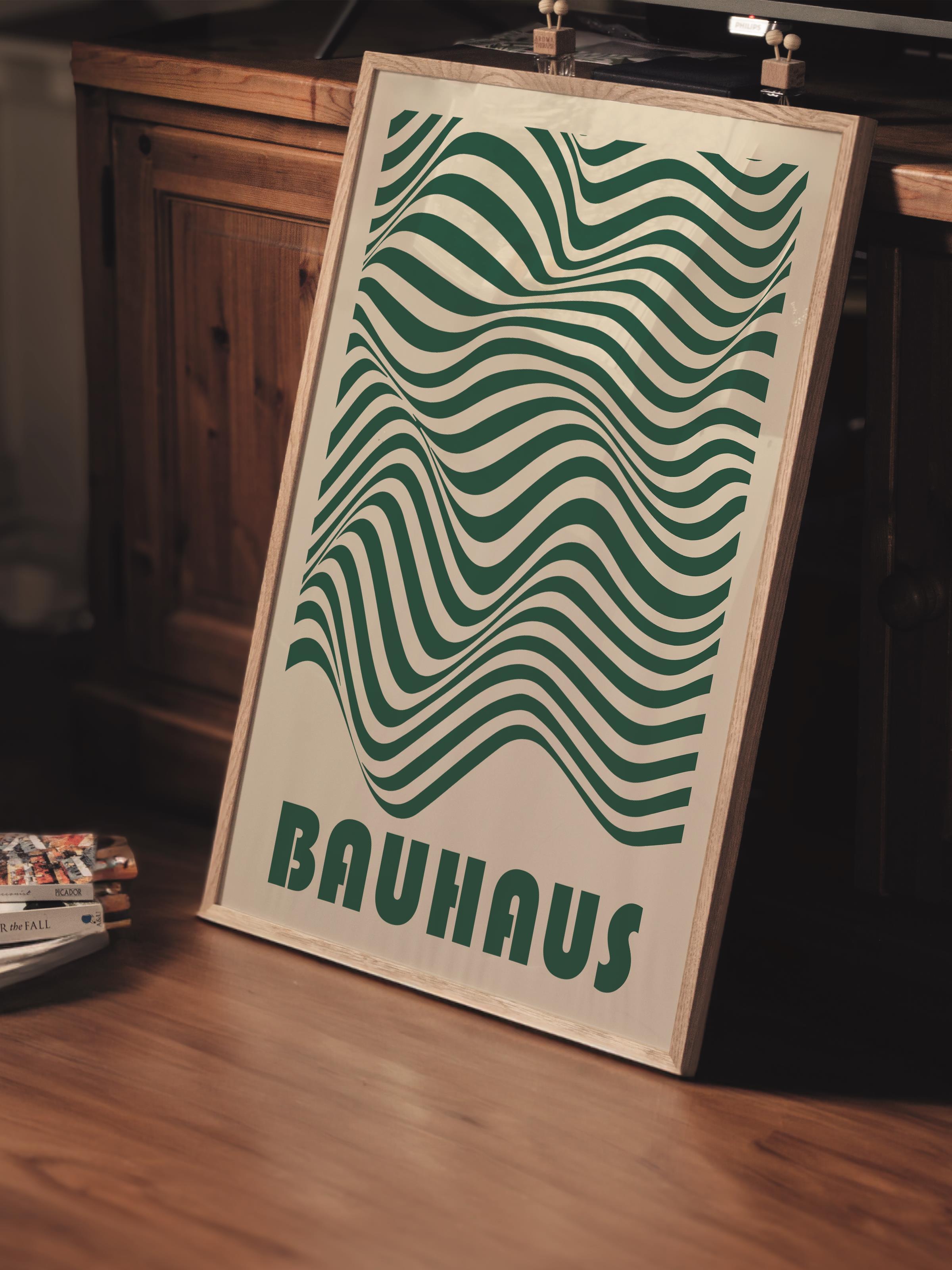 Çerçevesiz Poster, Bauhaus Serisi, Soft Yeşil Duvar Posteri, Duvar Dekoru, HD Baskı, Kalın Arşivsel Sanat Kağıdı