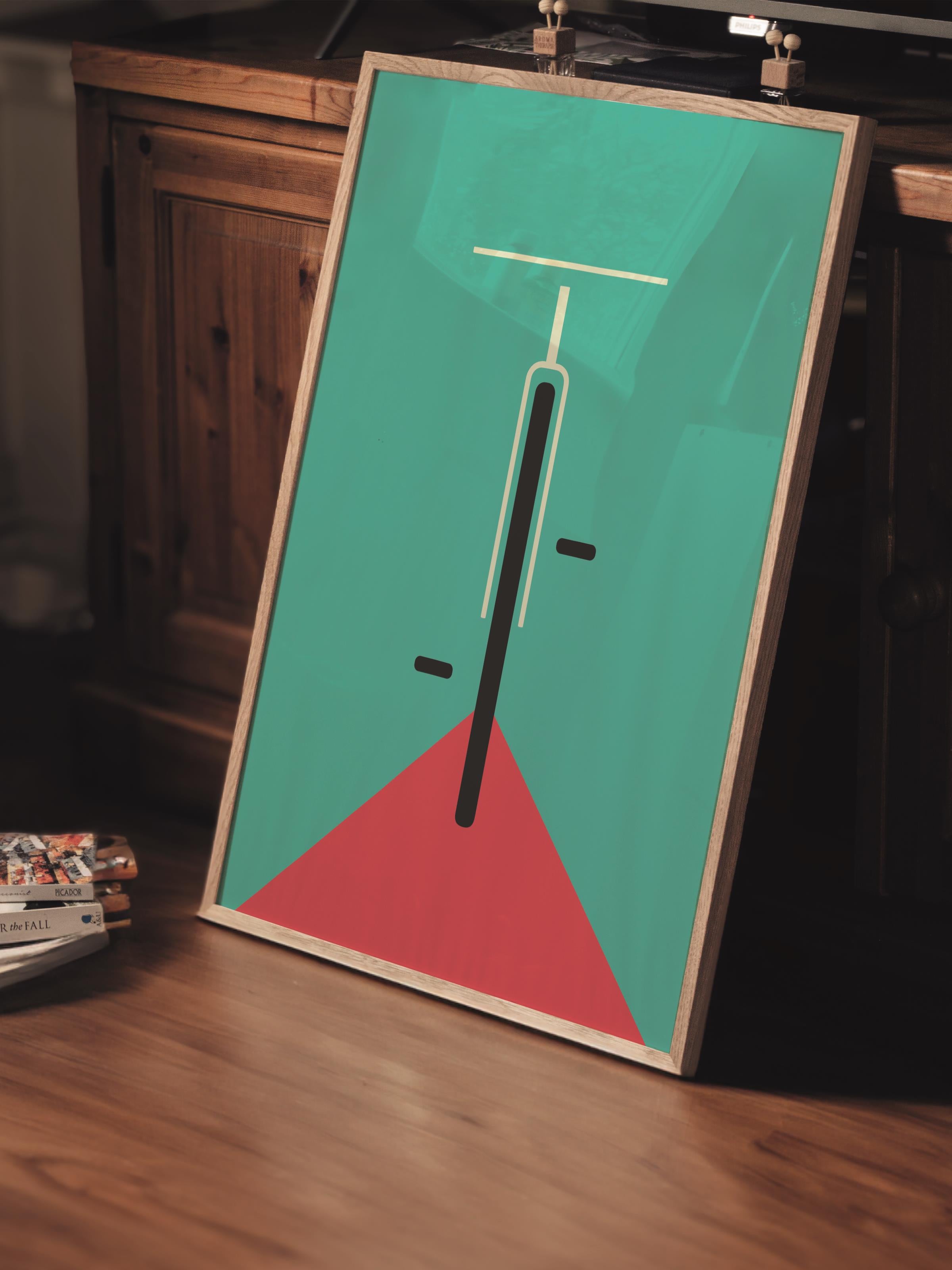 Çerçevesiz Poster, Bauhaus Serisi, Turkuaz Duvar Posteri, Duvar Dekoru, HD Baskı, Kalın Arşivsel Sanat Kağıdı