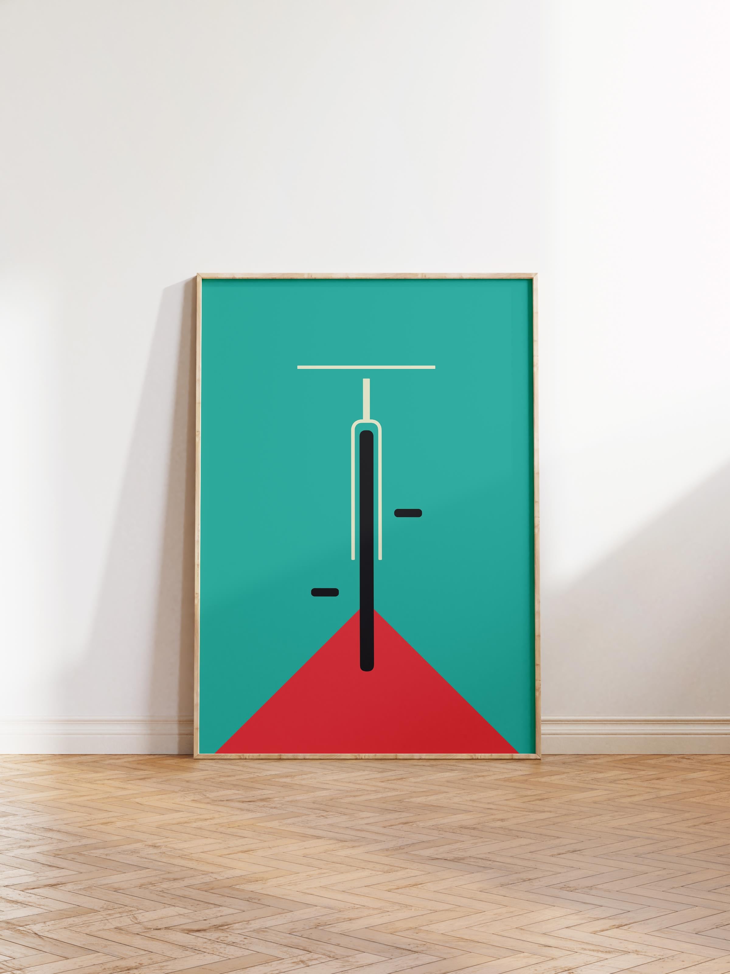 Çerçevesiz Poster, Bauhaus Serisi, Turkuaz Duvar Posteri, Duvar Dekoru, HD Baskı, Kalın Arşivsel Sanat Kağıdı