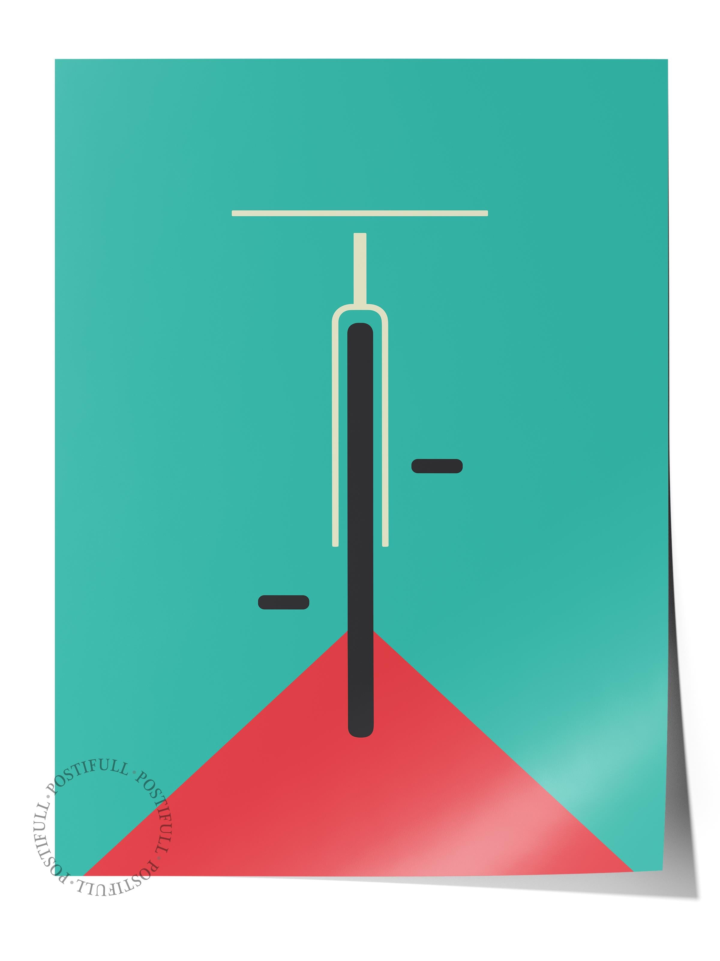 Çerçevesiz Poster, Bauhaus Serisi, Turkuaz Duvar Posteri, Duvar Dekoru, HD Baskı, Kalın Arşivsel Sanat Kağıdı