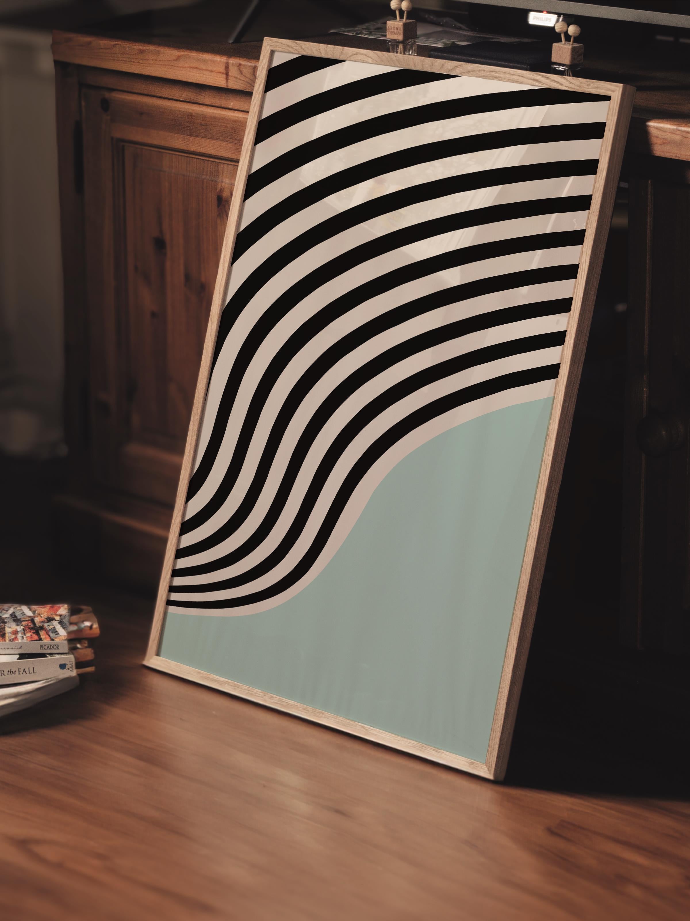 Çerçevesiz Poster, Bauhaus Serisi, Turkuaz Duvar Posteri, Duvar Dekoru, HD Baskı, Kalın Arşivsel Sanat Kağıdı