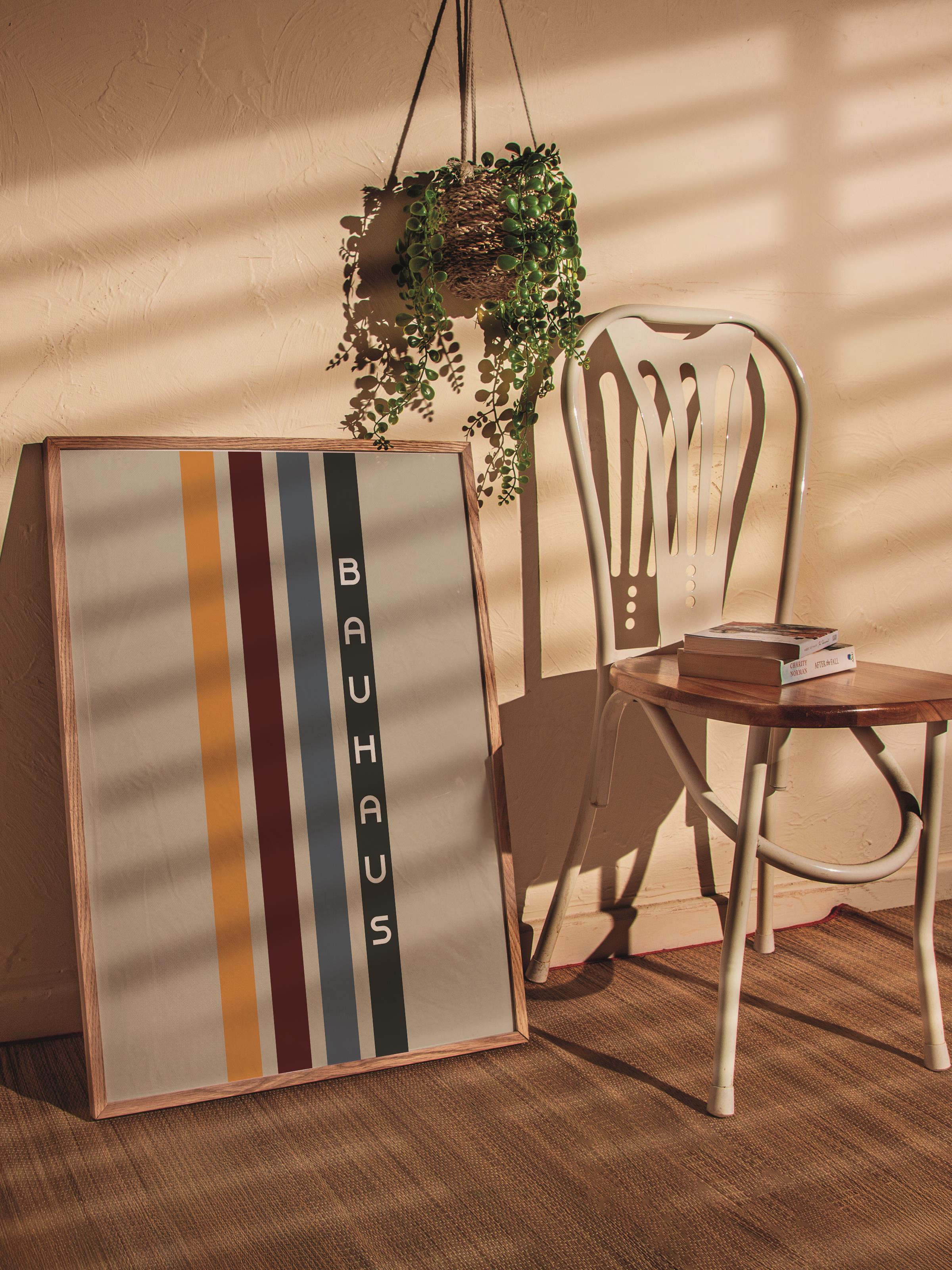 Çerçevesiz Poster, Bauhaus Serisi, Bej Duvar Posteri, Duvar Dekoru, HD Baskı, Kalın Arşivsel Sanat Kağıdı