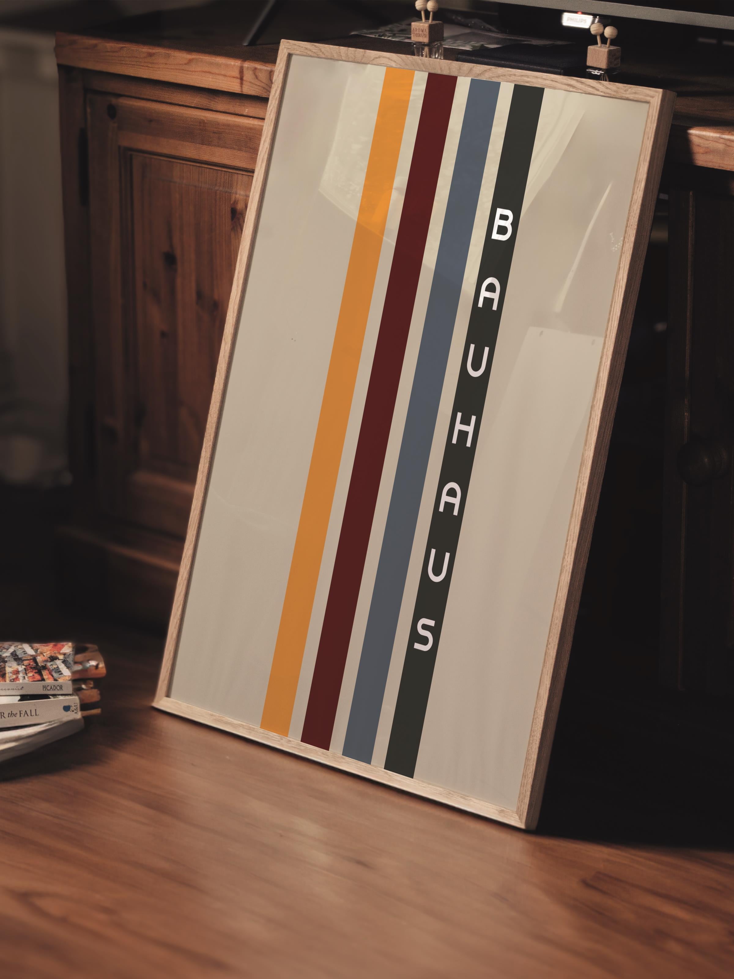 Çerçevesiz Poster, Bauhaus Serisi, Bej Duvar Posteri, Duvar Dekoru, HD Baskı, Kalın Arşivsel Sanat Kağıdı