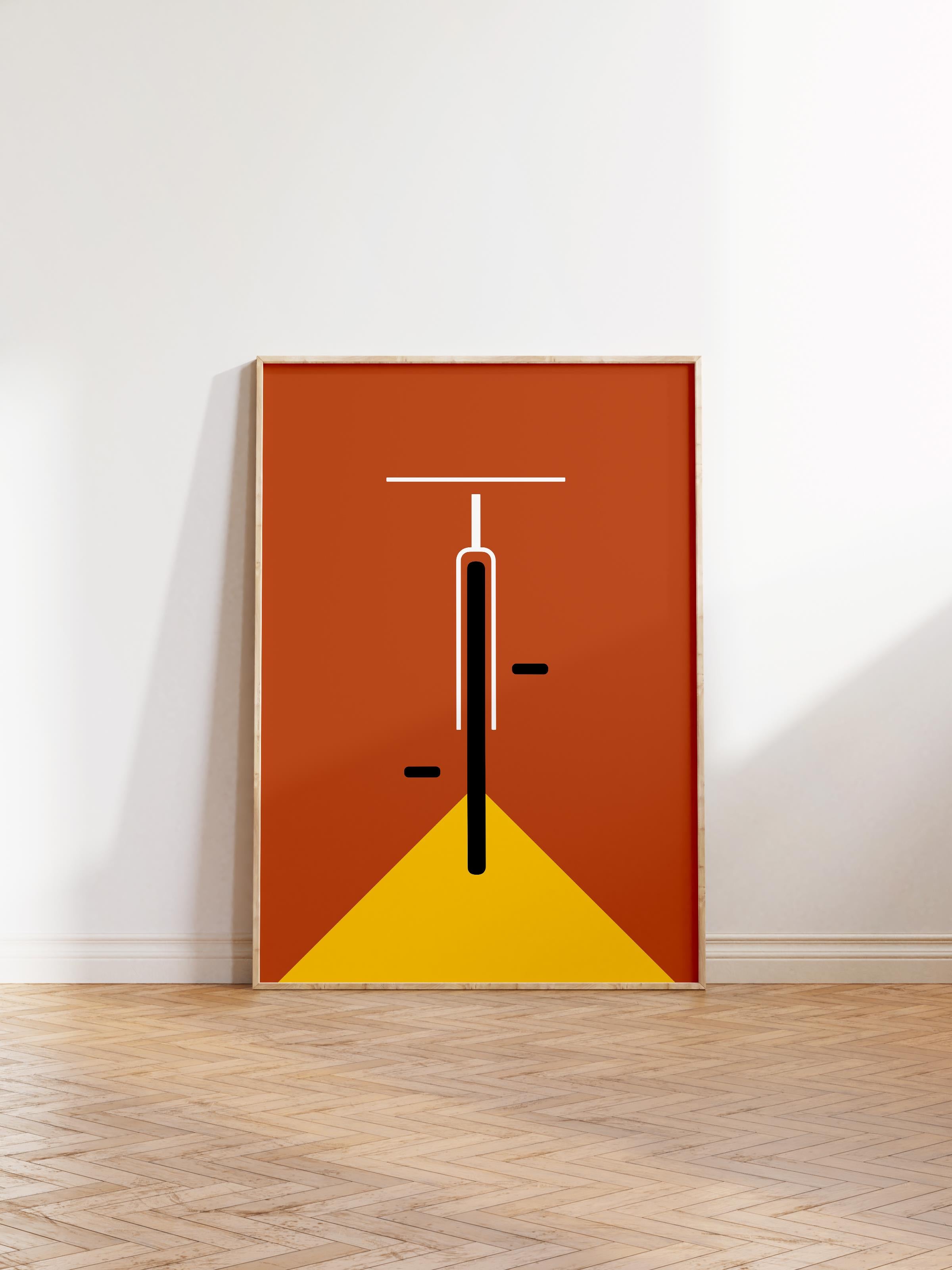 Çerçevesiz Poster, Bauhaus Serisi, Turuncu Duvar Posteri, Duvar Dekoru, HD Baskı, Kalın Arşivsel Sanat Kağıdı