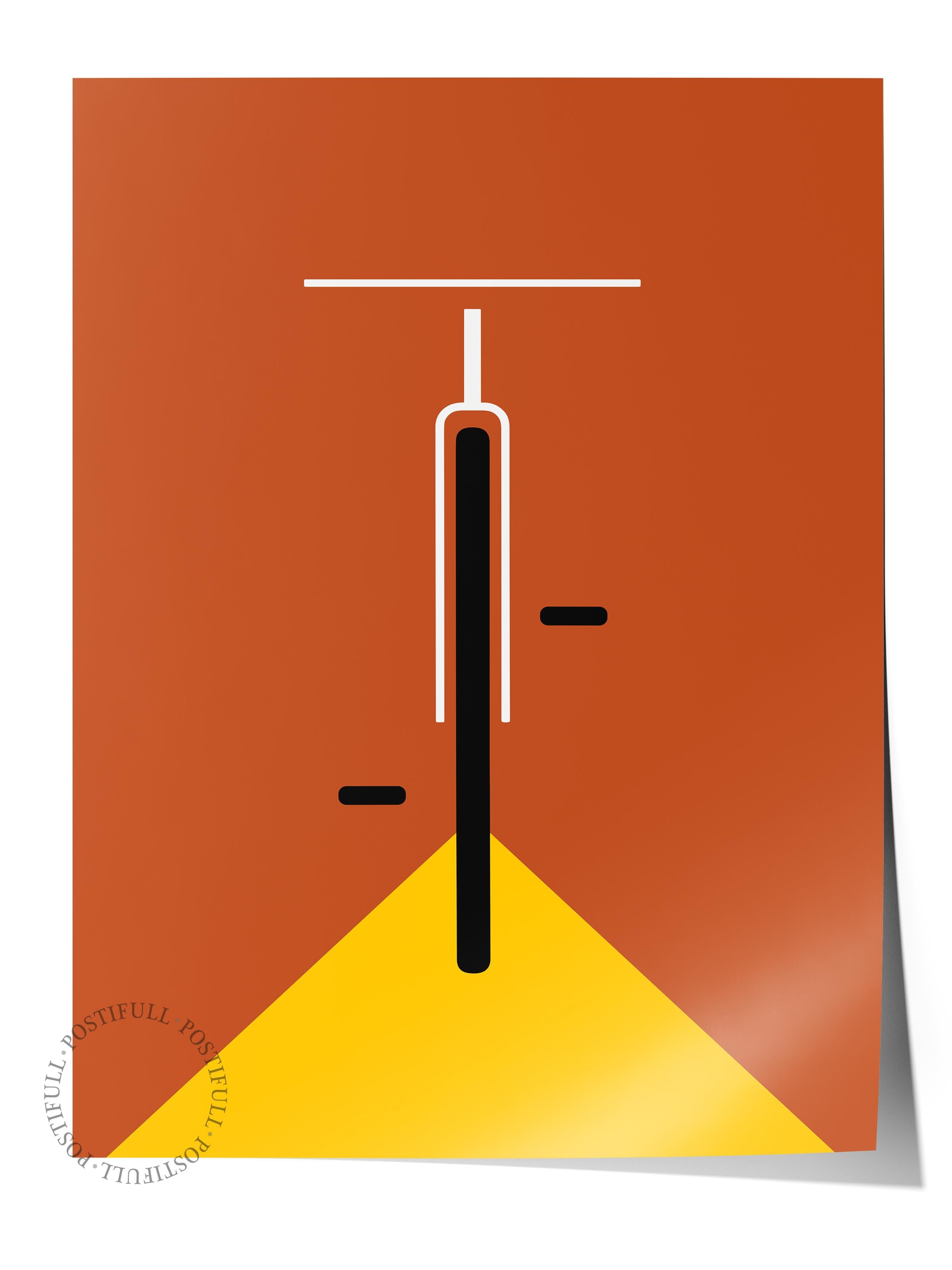 Çerçevesiz Poster, Bauhaus Serisi, Turuncu Duvar Posteri, Duvar Dekoru, HD Baskı, Kalın Arşivsel Sanat Kağıdı