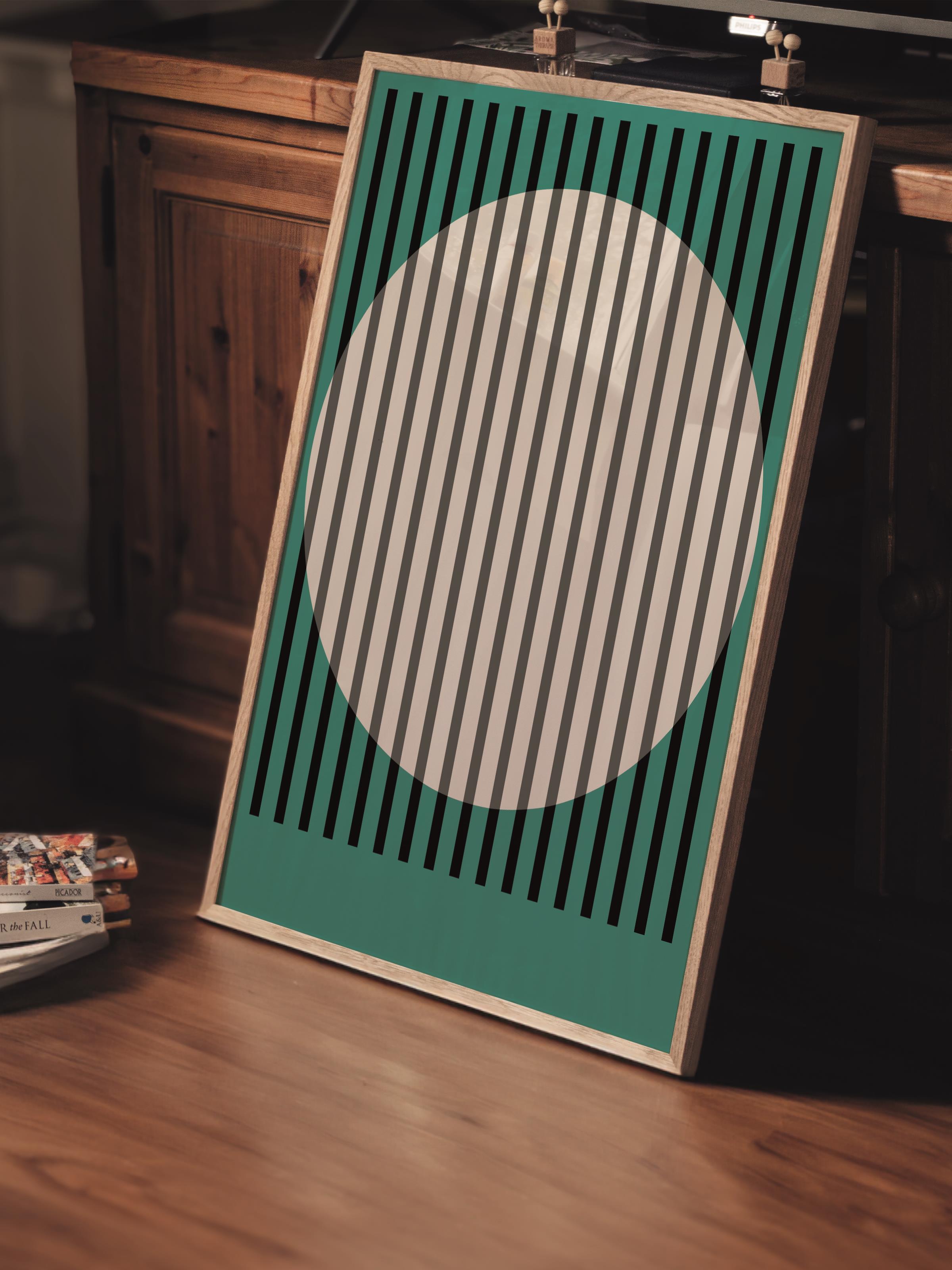 Çerçevesiz Poster, Bauhaus Serisi, Yeşil Duvar Posteri, Duvar Dekoru, HD Baskı, Kalın Arşivsel Sanat Kağıdı