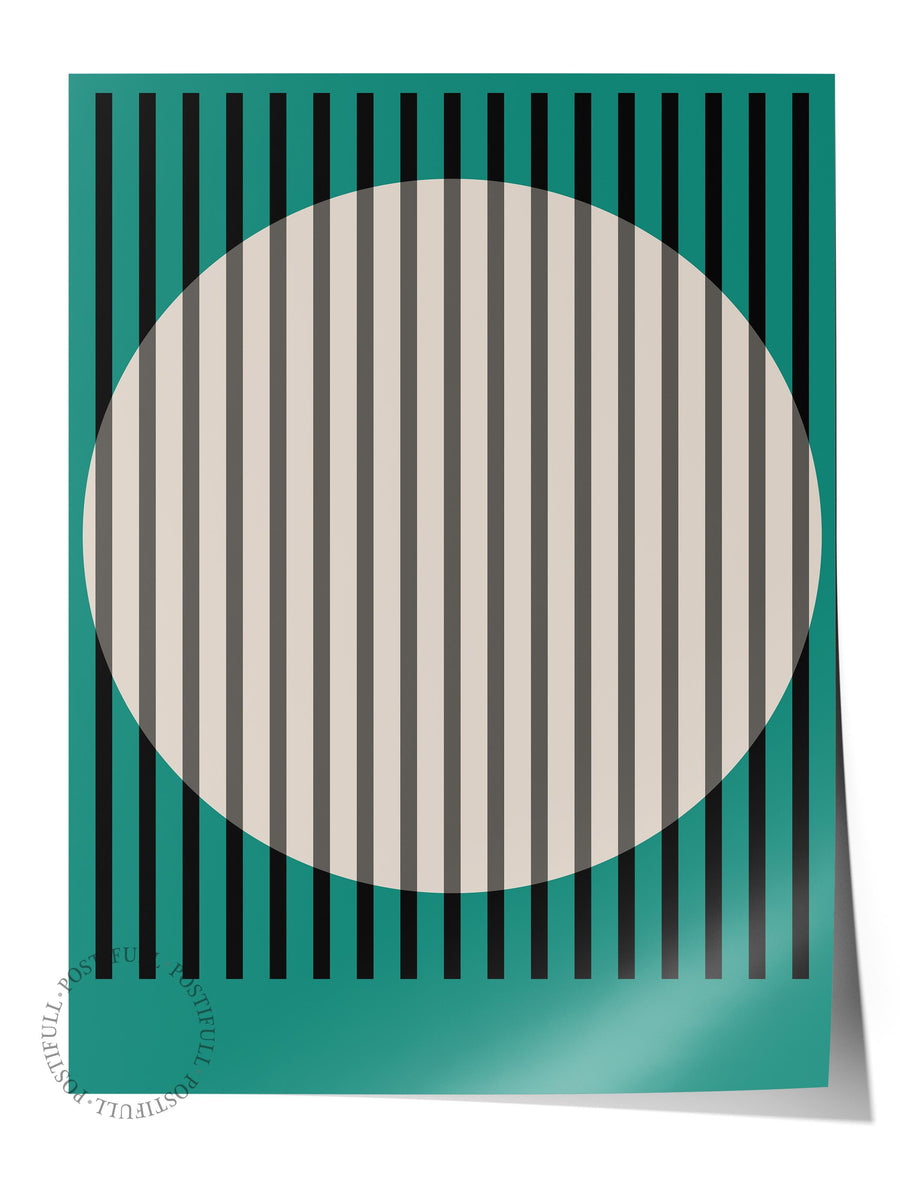 Çizgili daire deseni Bauhaus Çerçevesiz Poster