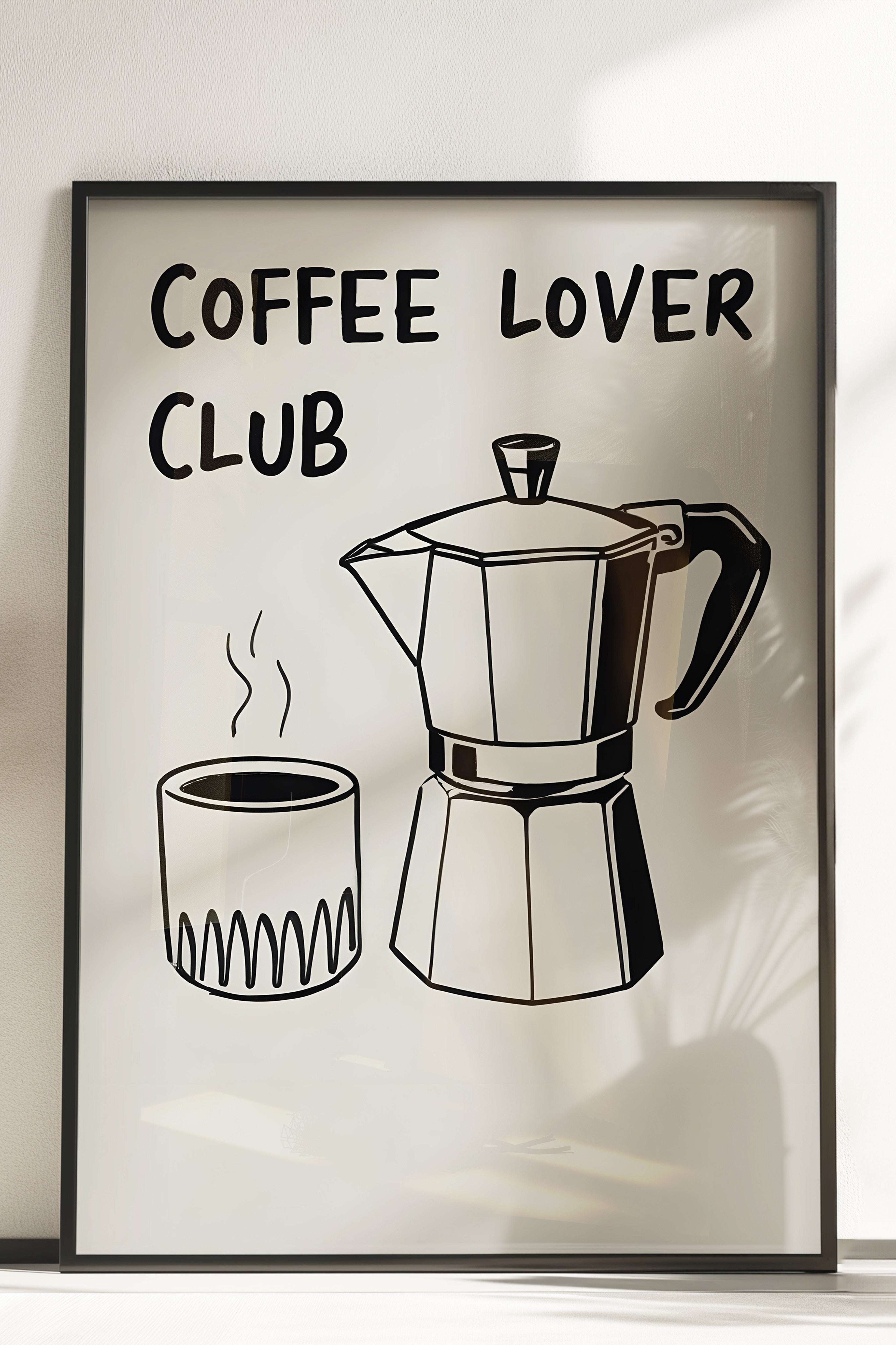 Çerçevesiz Poster, Coffee Lover Club, Comfort Serisi Mutfak Duvar Posteri, NO:109115