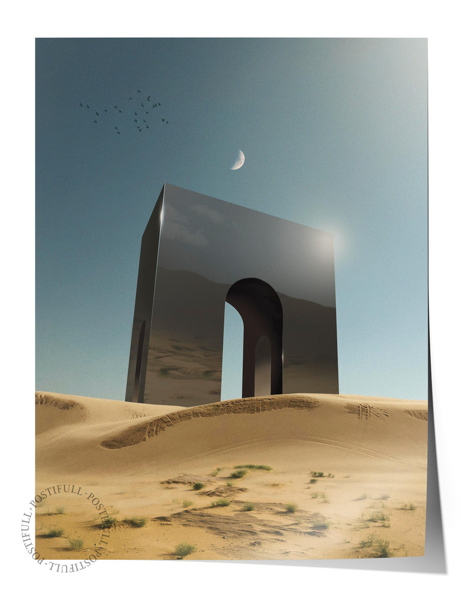 Çöl ve Modern Yapı Çöl Fotoğrafları Çerçevesiz Poster