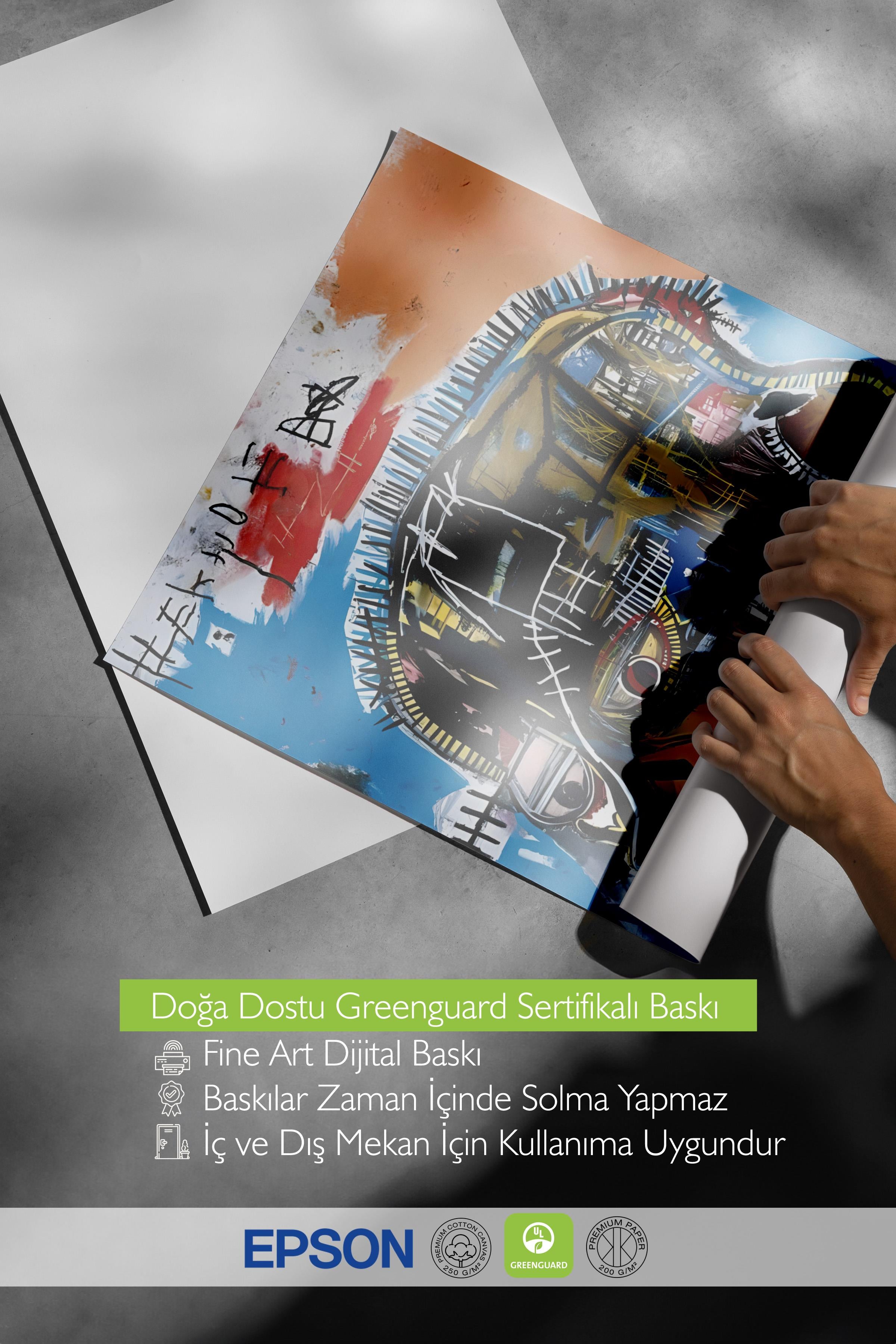 Çerçevesiz Poster, HD Kalite Duvar Posteri,Comfort Serisi, Basquiat Skull Poster, NO:108692