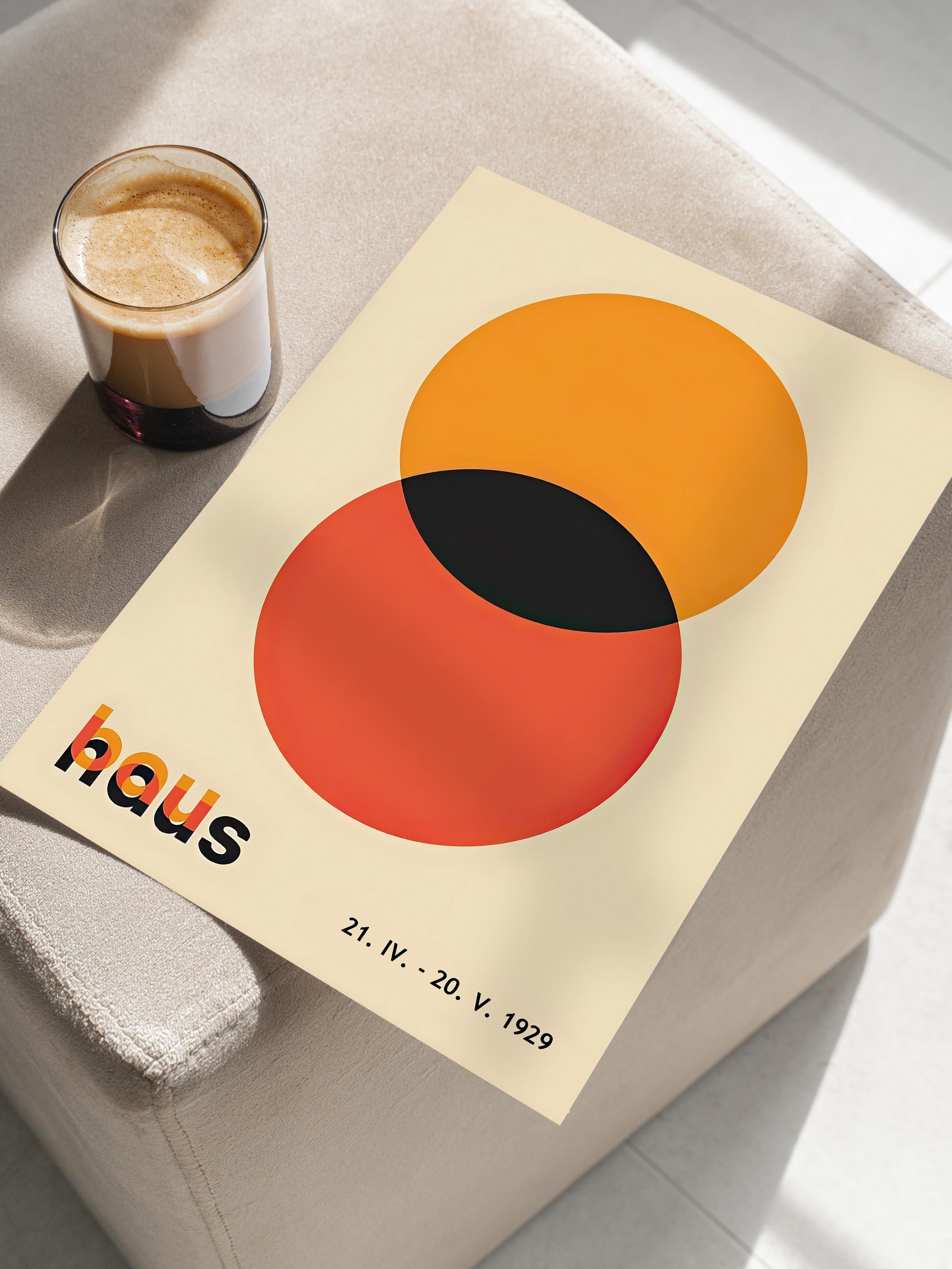 Çerçevesiz Poster, HD Kalite Duvar Posteri,Comfort Serisi, Bauhaus Circles Poster, NO:108613