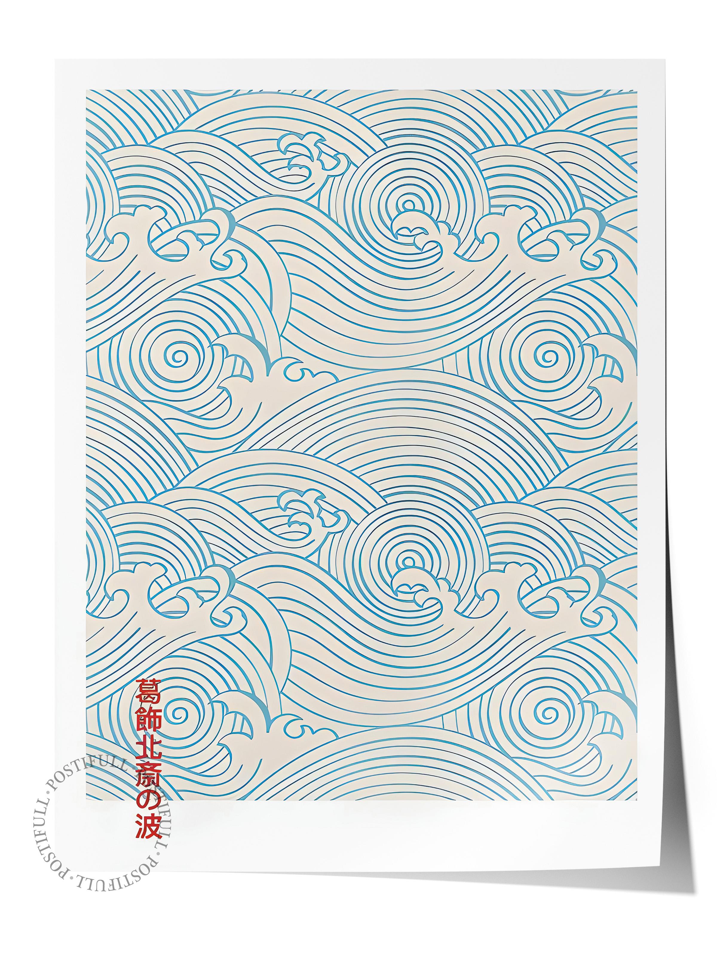 Çerçevesiz Poster, HD Kalite Duvar Posteri,Comfort Serisi, Blue Waves Poster, NO:108709