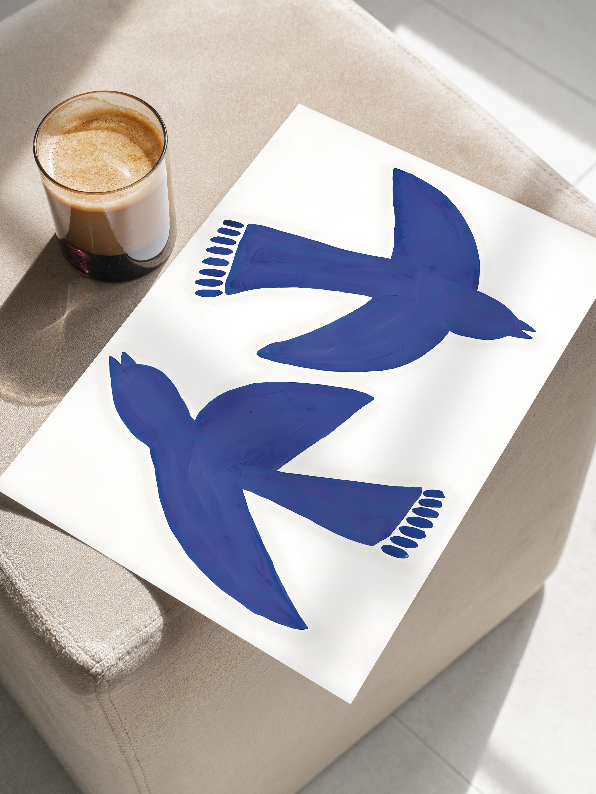 Çerçevesiz Poster, HD Kalite Duvar Posteri,Comfort Serisi, Bluebirds Fly Poster, NO:108602