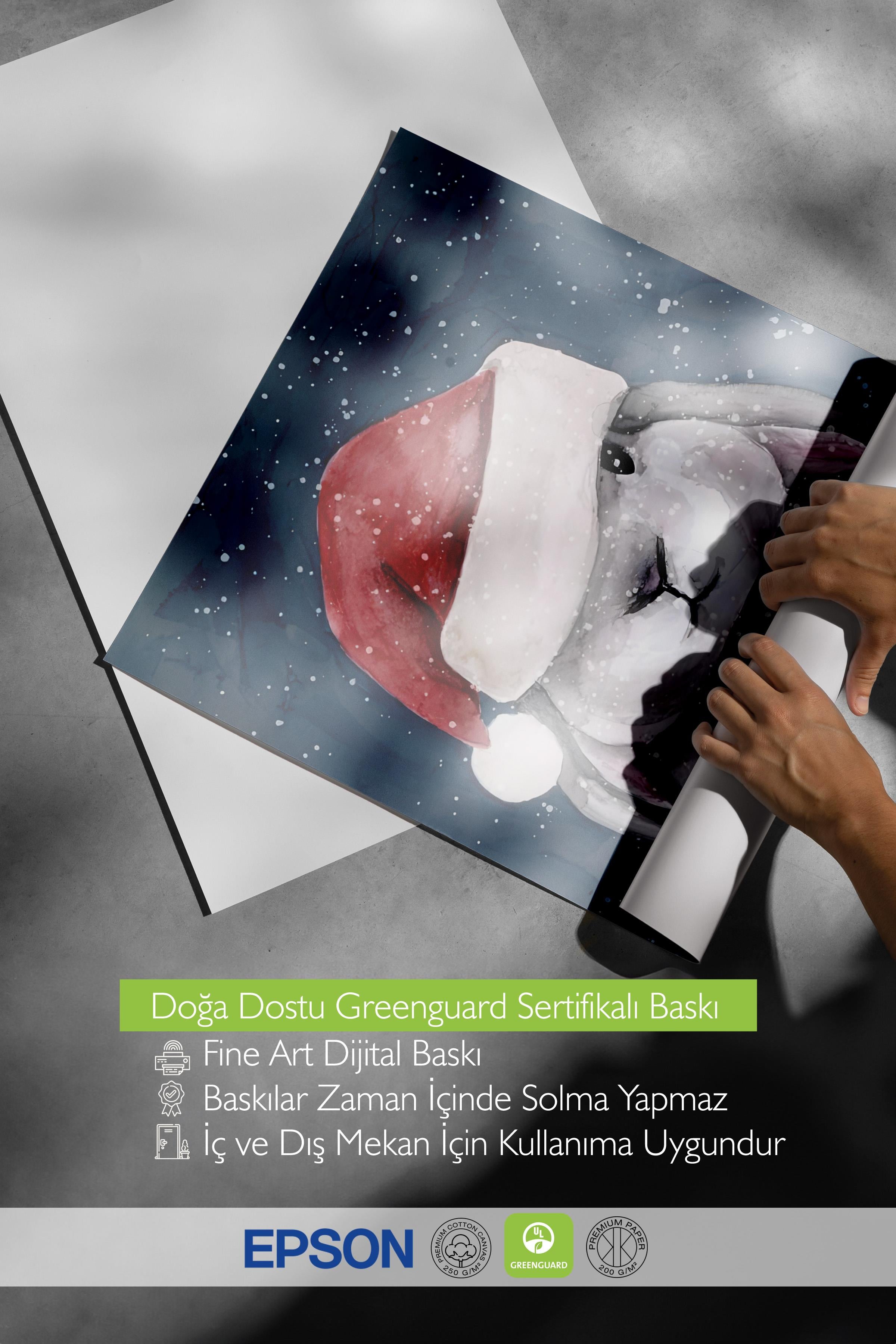 Çerçevesiz Yılbaşı Posteri, Yılbaşı Dekoru, Comfort Serisi, Christmas Bunny Poster, NO:108661