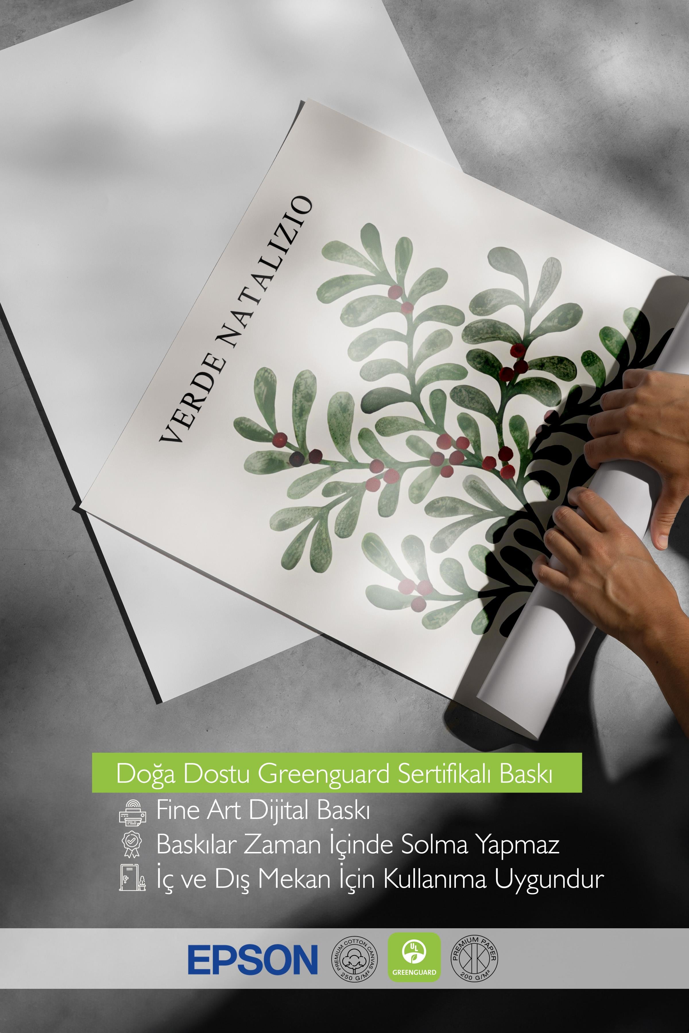 Çerçevesiz Yılbaşı Posteri, Yılbaşı Dekoru, Comfort Serisi, Christmas Greenery Poster, NO:108671