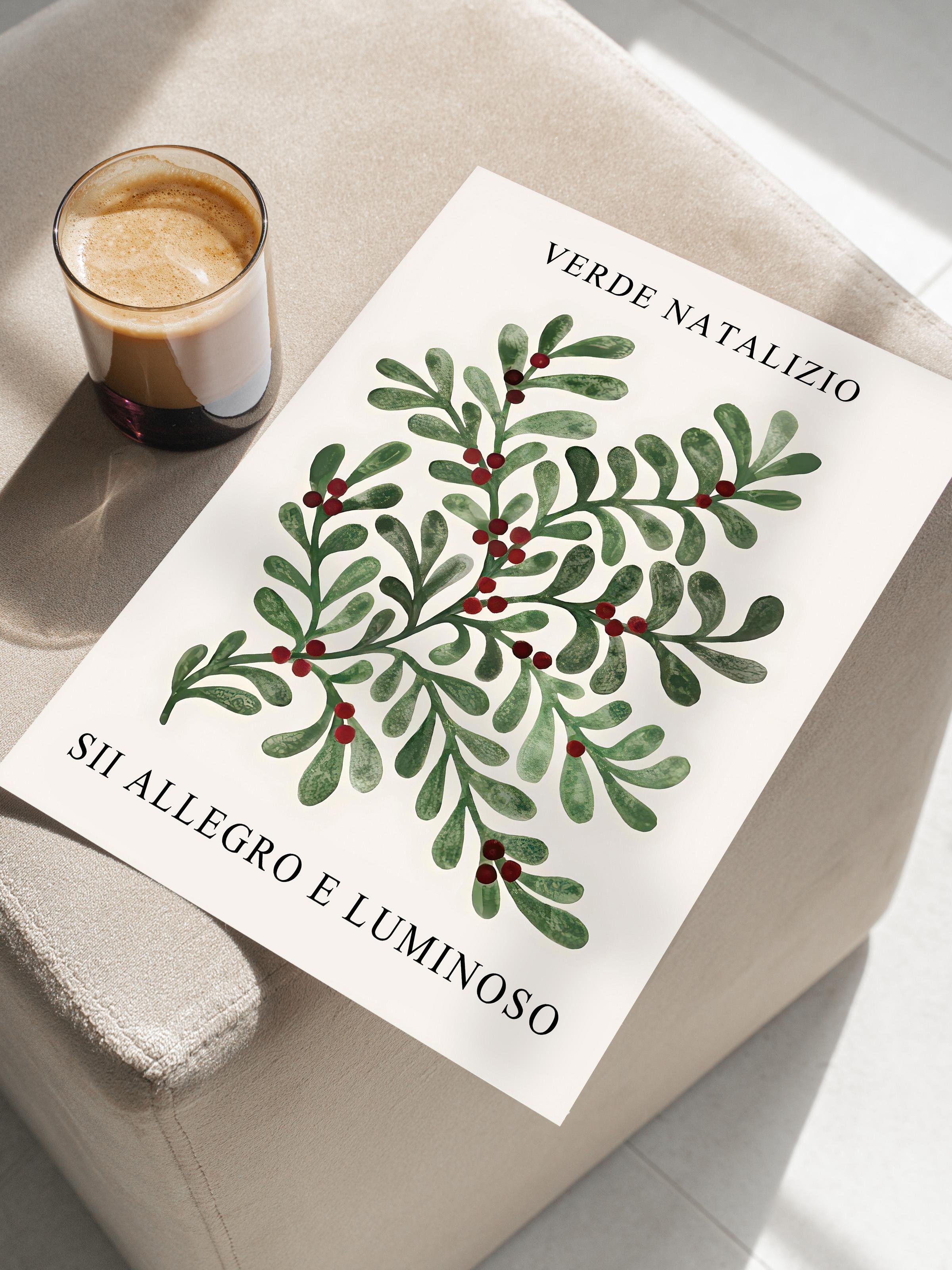 Çerçevesiz Yılbaşı Posteri, Yılbaşı Dekoru, Comfort Serisi, Christmas Greenery Poster, NO:108671