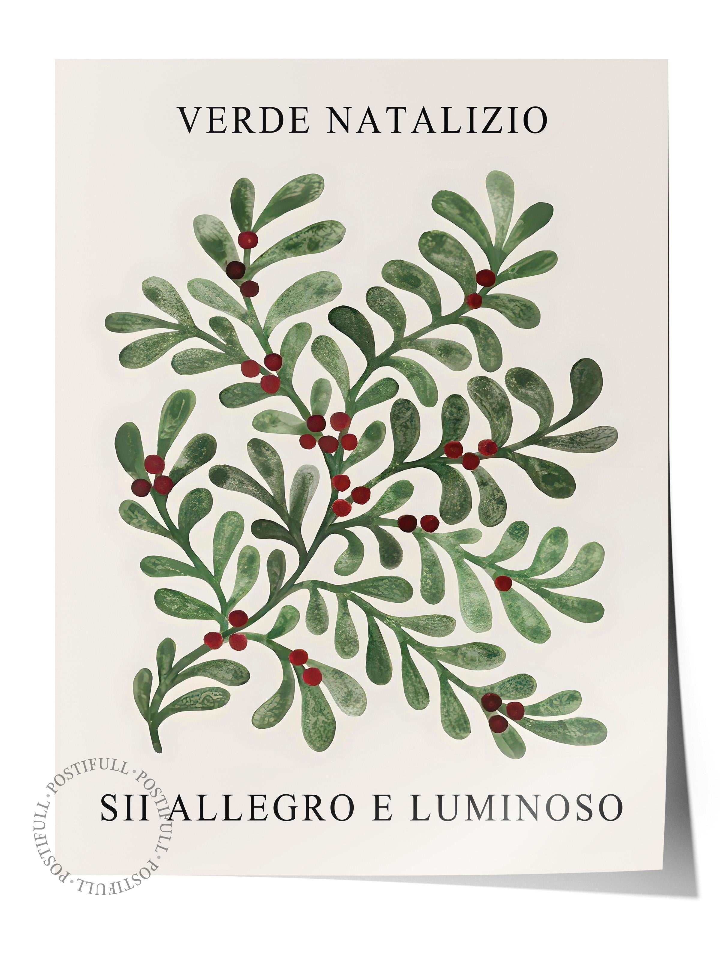 Çerçevesiz Yılbaşı Posteri, Yılbaşı Dekoru, Comfort Serisi, Christmas Greenery Poster, NO:108671