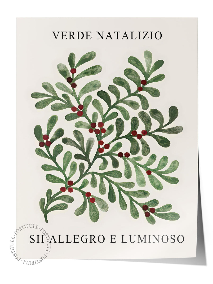 Çerçevesiz Yılbaşı Posteri, Yılbaşı Dekoru, Comfort Serisi, Christmas Greenery Poster, NO:108671
