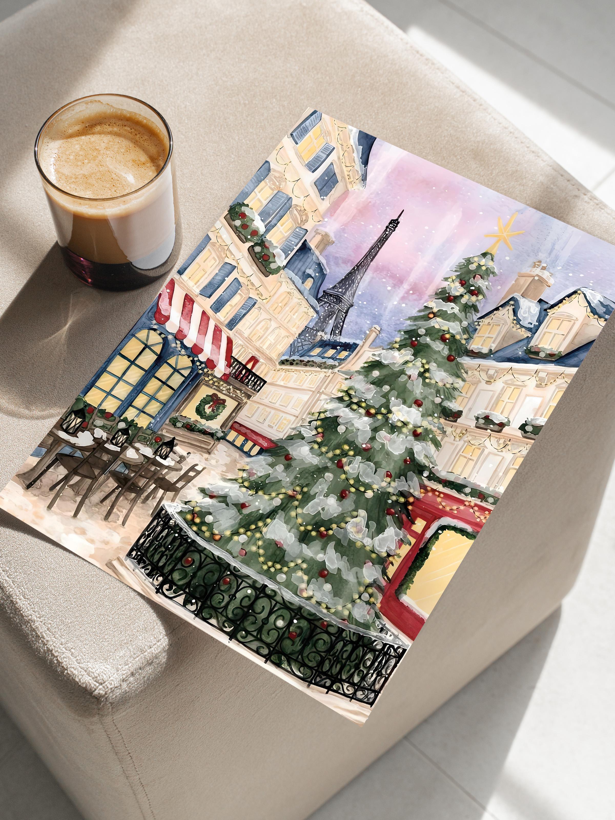 Çerçevesiz Yılbaşı Posteri, Yılbaşı Dekoru, Comfort Serisi, Christmas in Town Poster, NO:108658