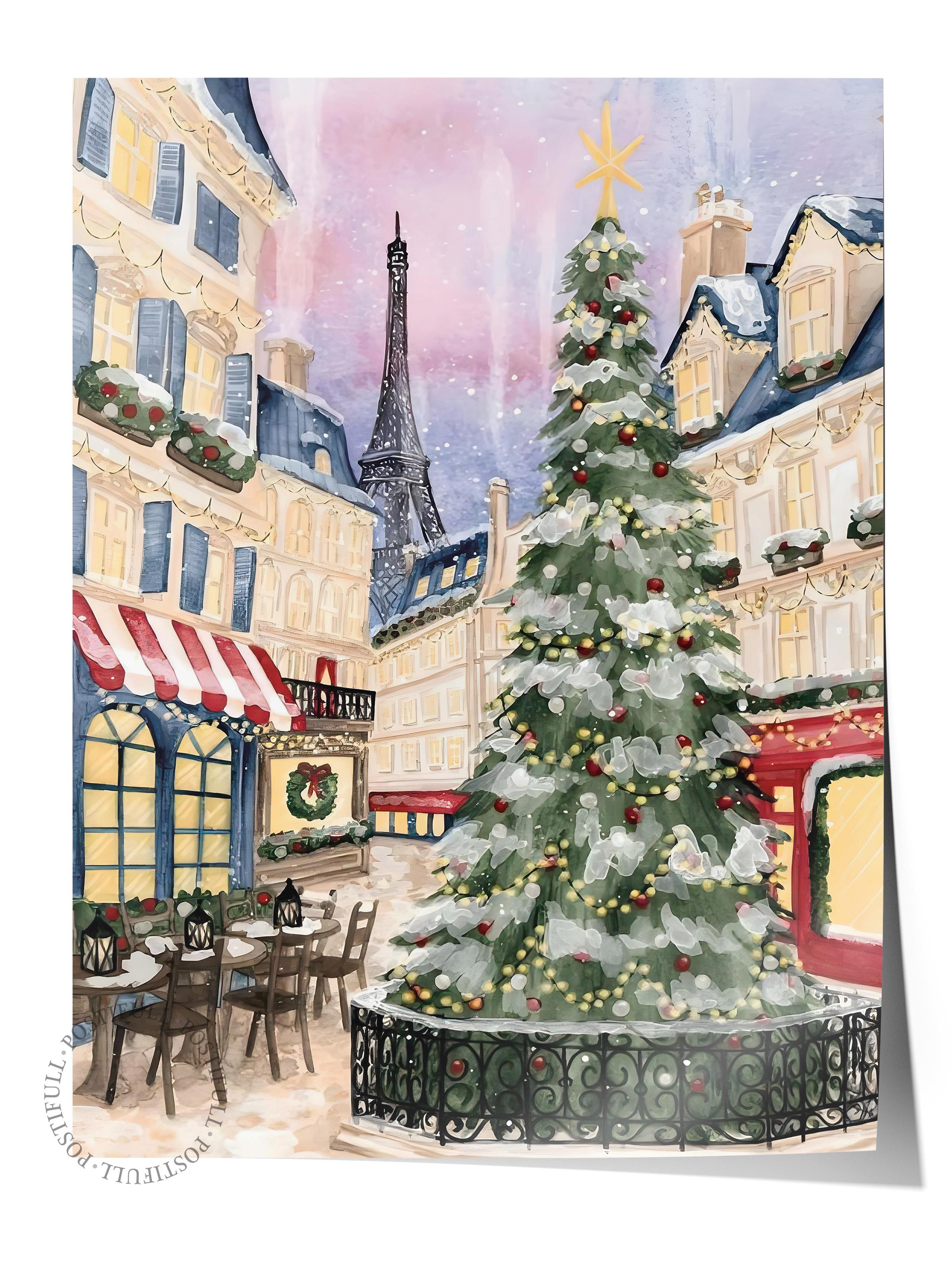 Çerçevesiz Yılbaşı Posteri, Yılbaşı Dekoru, Comfort Serisi, Christmas in Town Poster, NO:108658