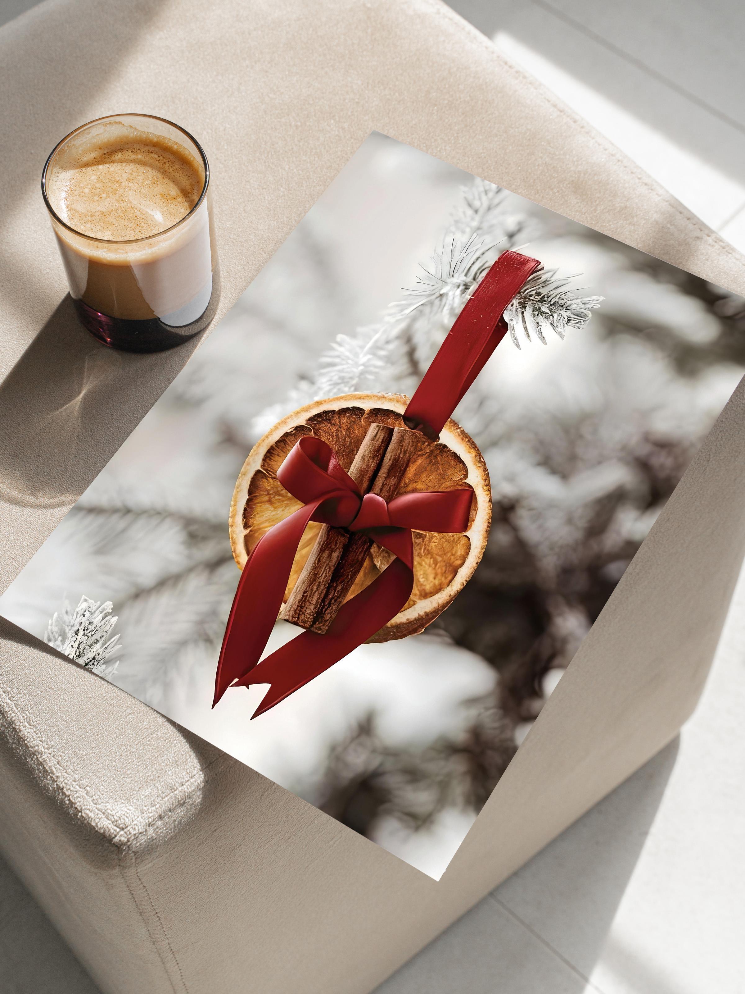 Çerçevesiz Yılbaşı Posteri, Yılbaşı Dekoru, Comfort Serisi, Christmas Orange Poster, NO:108670