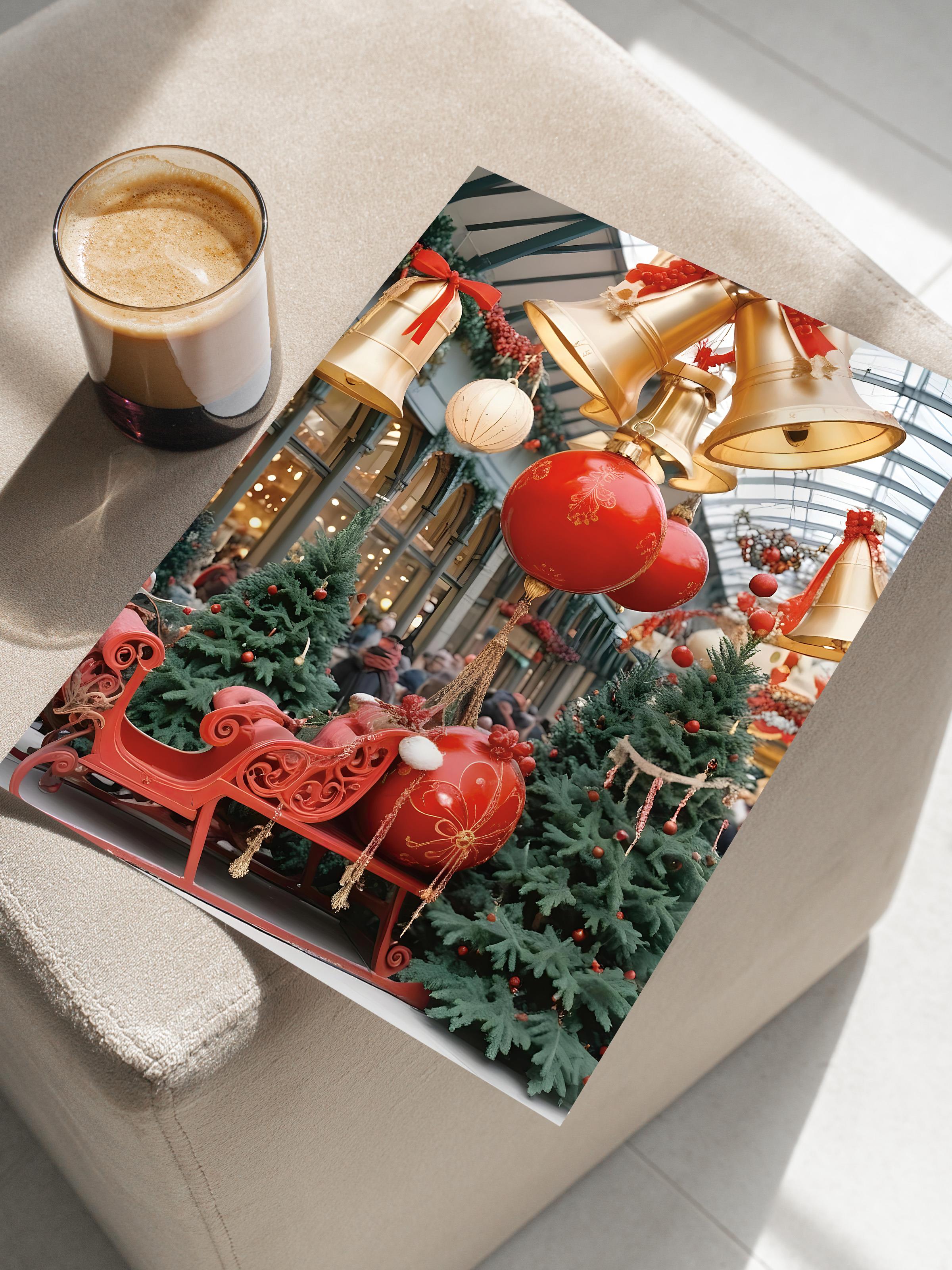 Çerçevesiz Yılbaşı Posteri, Yılbaşı Dekoru, Comfort Serisi, Christmas Station Poster, NO:108634