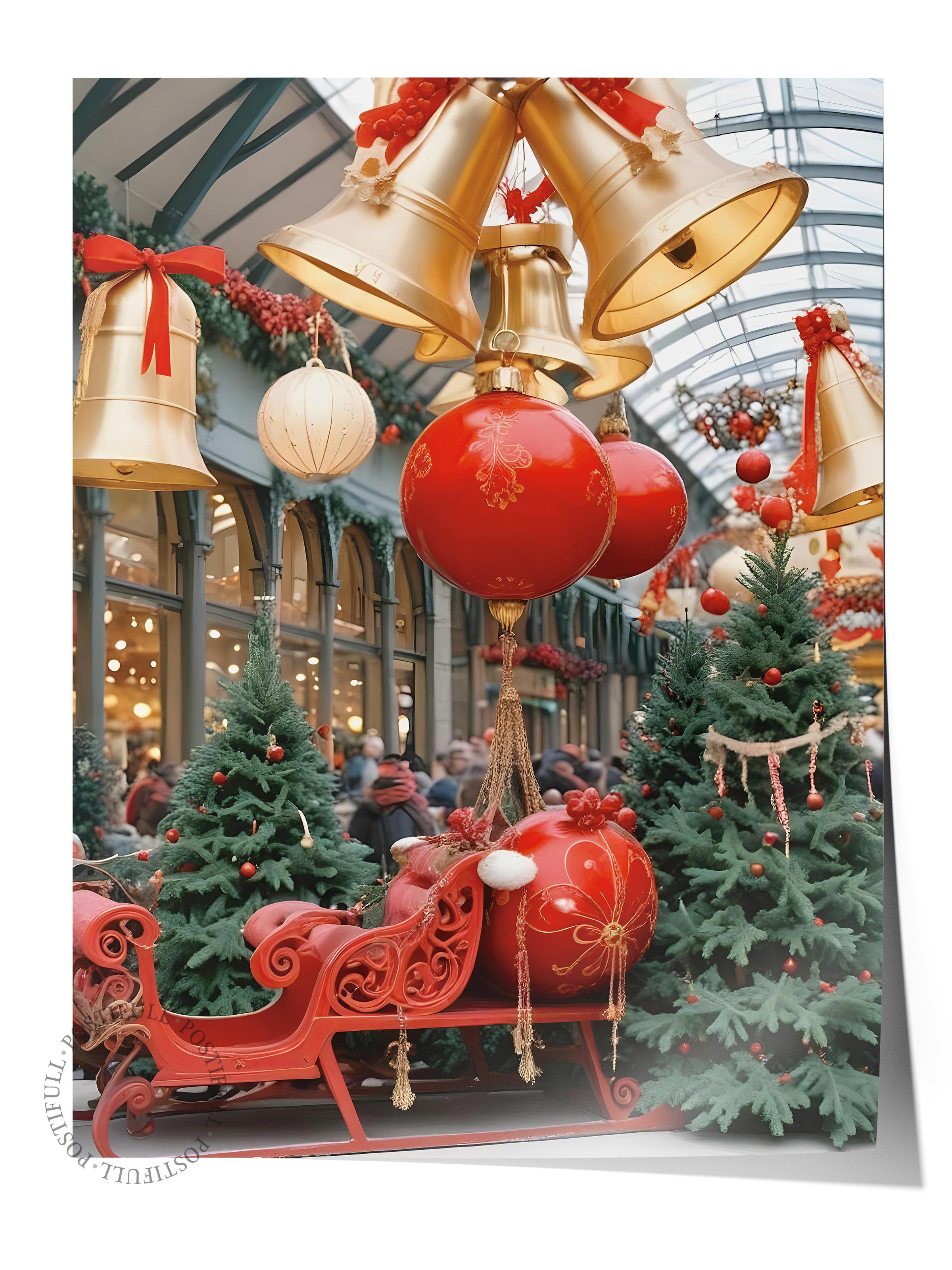 Çerçevesiz Yılbaşı Posteri, Yılbaşı Dekoru, Comfort Serisi, Christmas Station Poster, NO:108634