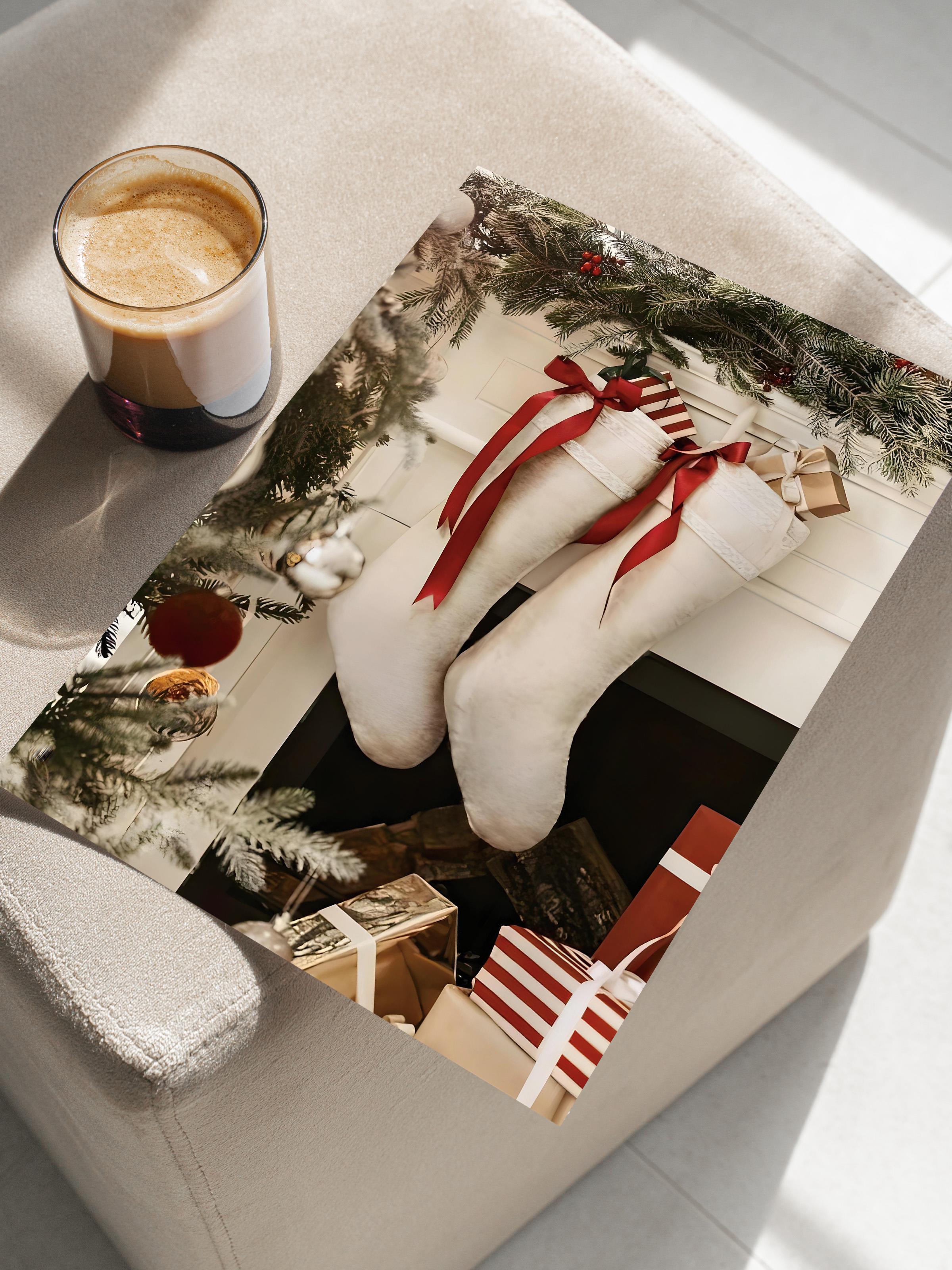 Çerçevesiz Yılbaşı Posteri, Yılbaşı Dekoru, Comfort Serisi, Christmas Stockings Poster, NO:108625