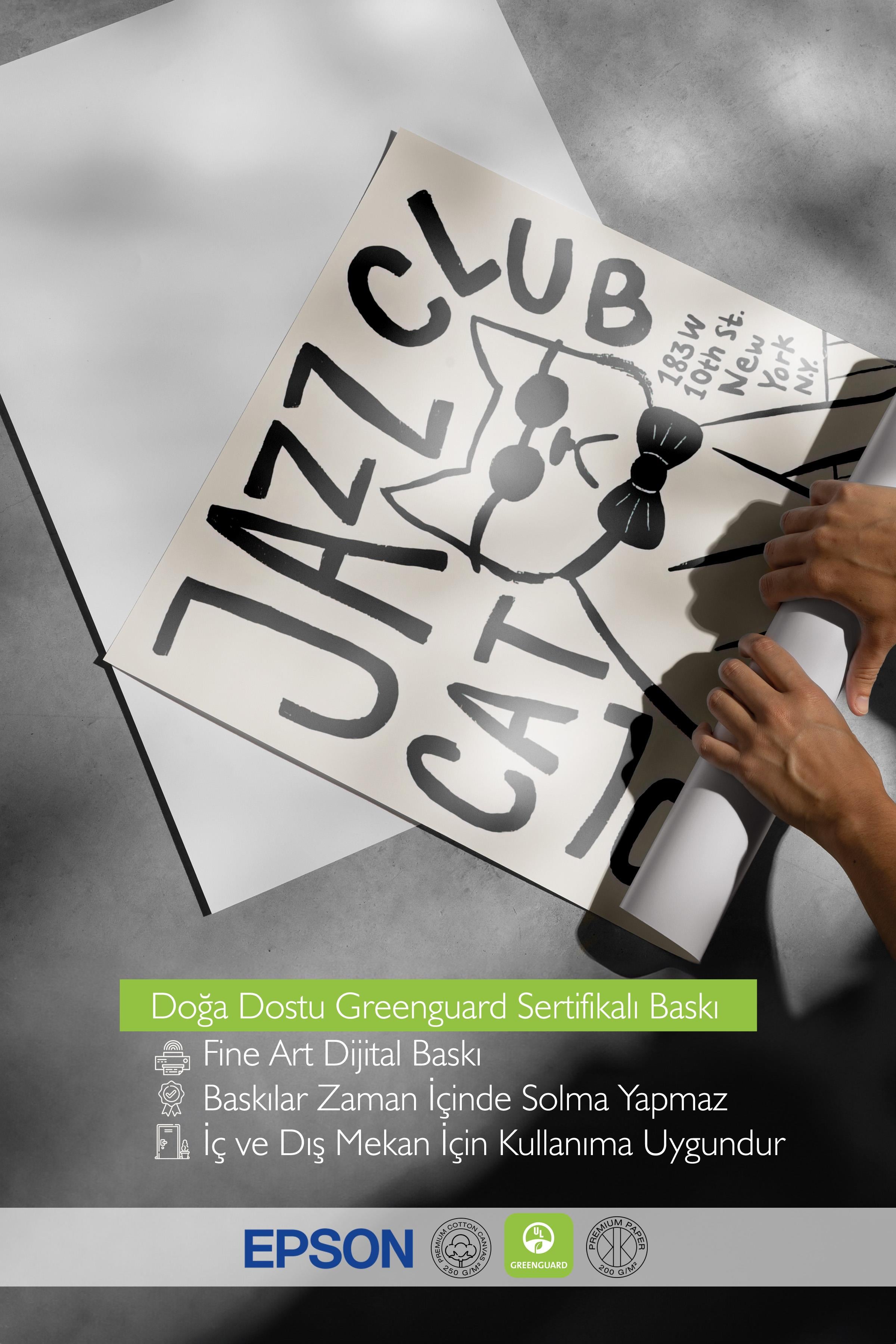 Çerçevesiz Poster, HD Kalite Duvar Posteri,Comfort Serisi, Cool Cat Jazz Club Poster, NO:108688